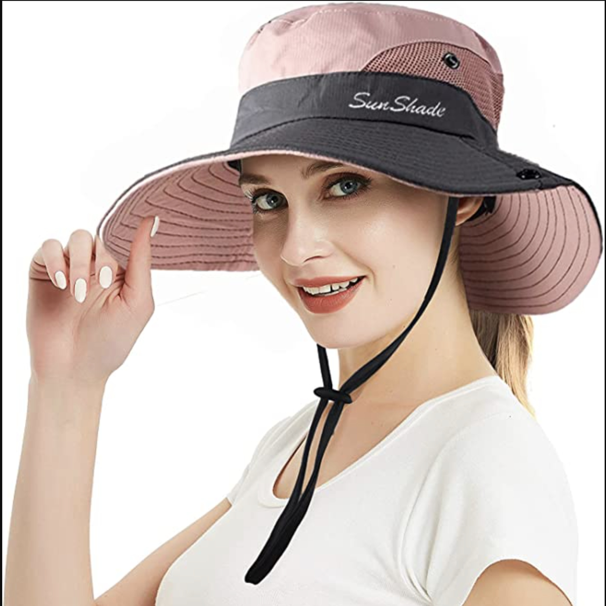woman wearing wide-brimmed hat