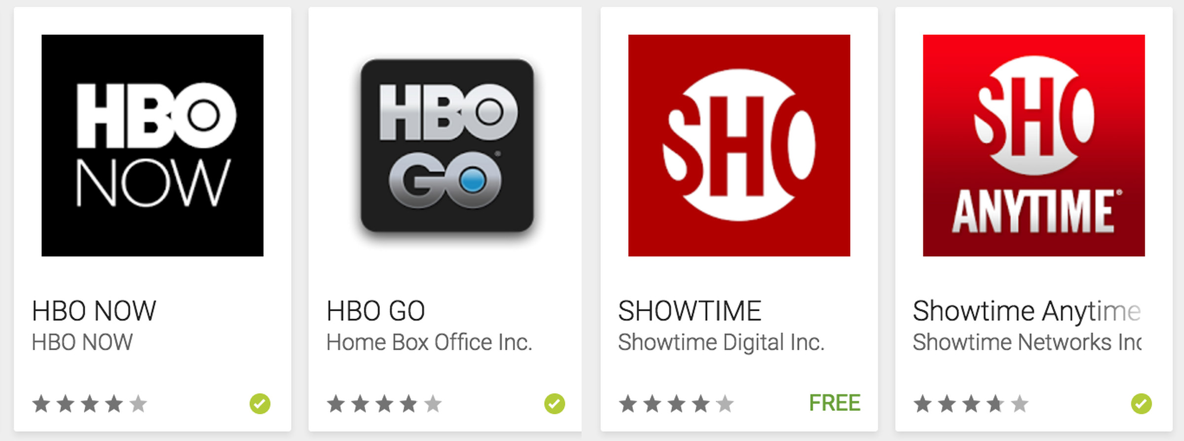 HBO Showtime apps