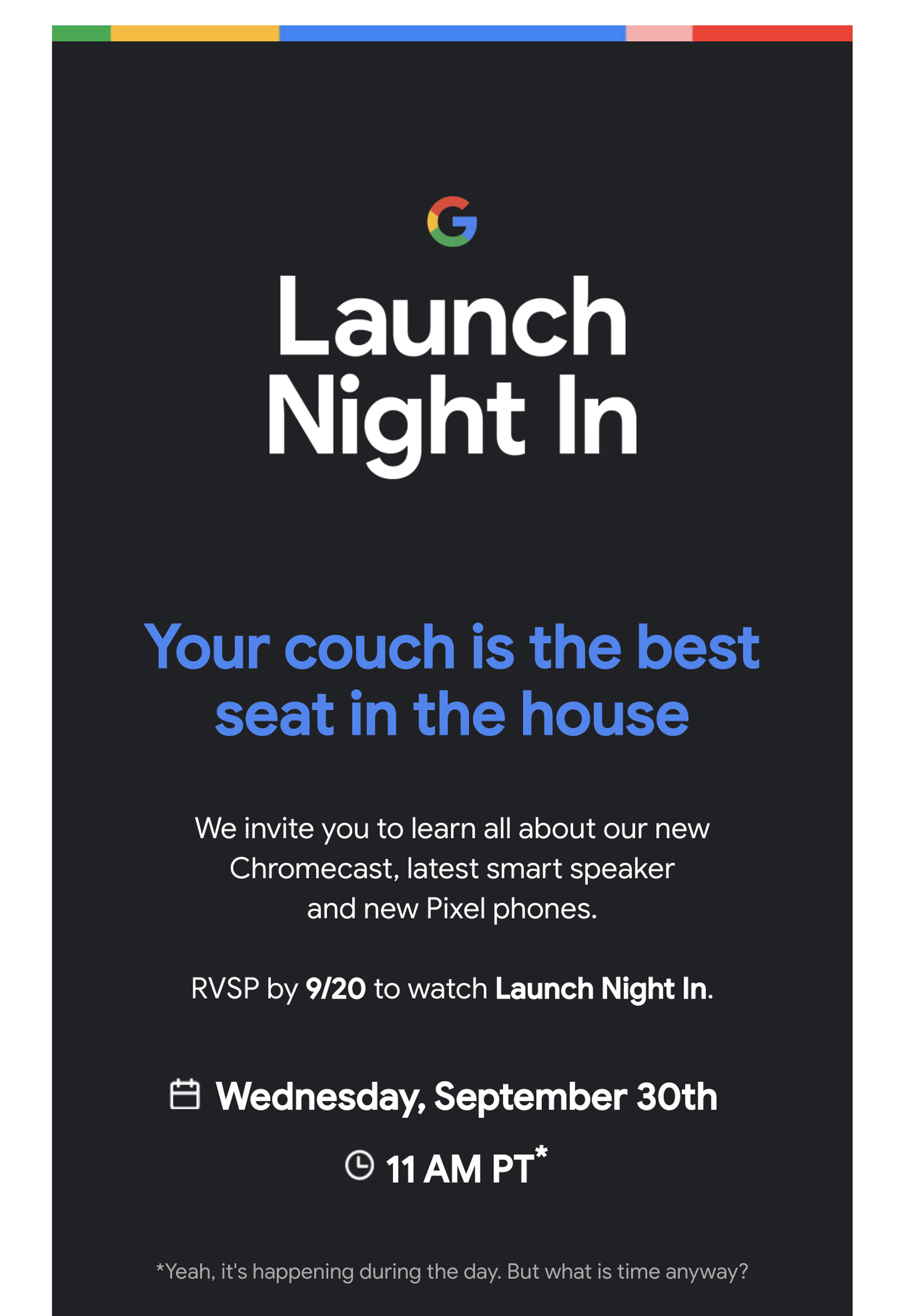 Google’s event invite.