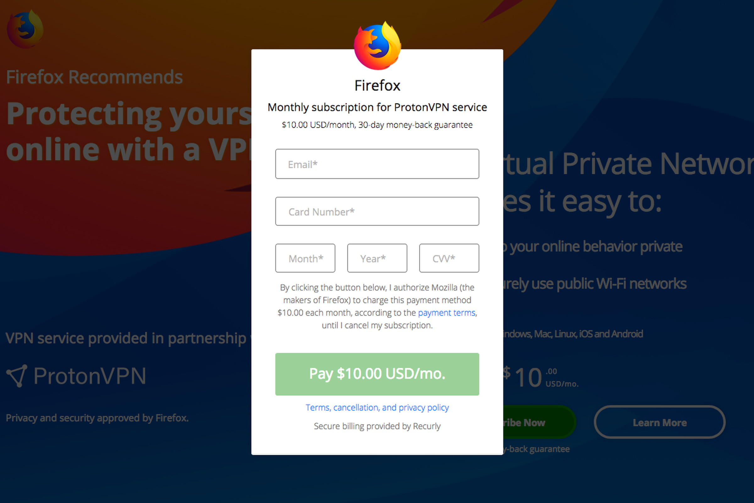 Mozilla began testing VPN subscriptions last fall.