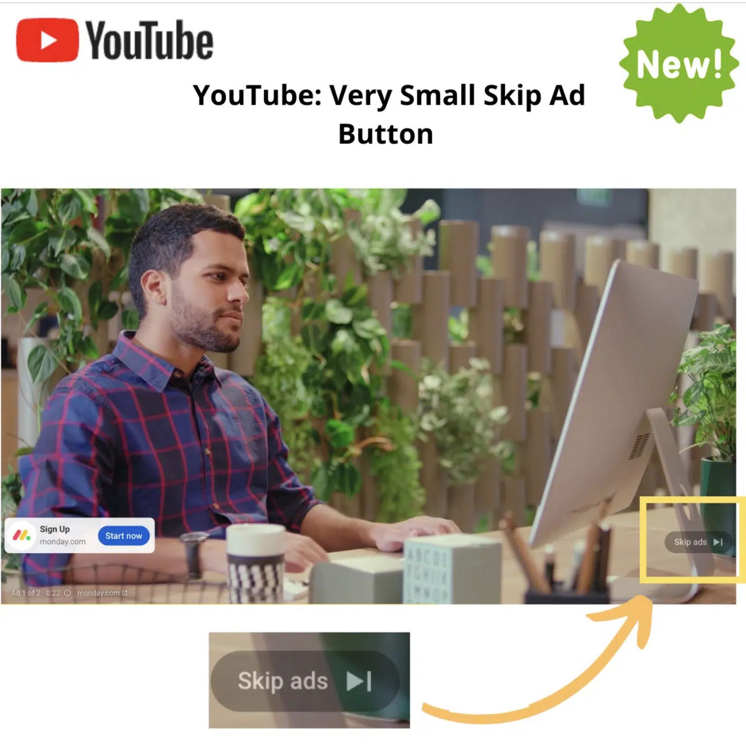 YouTube’s new “Skip ads” button is now in testing.