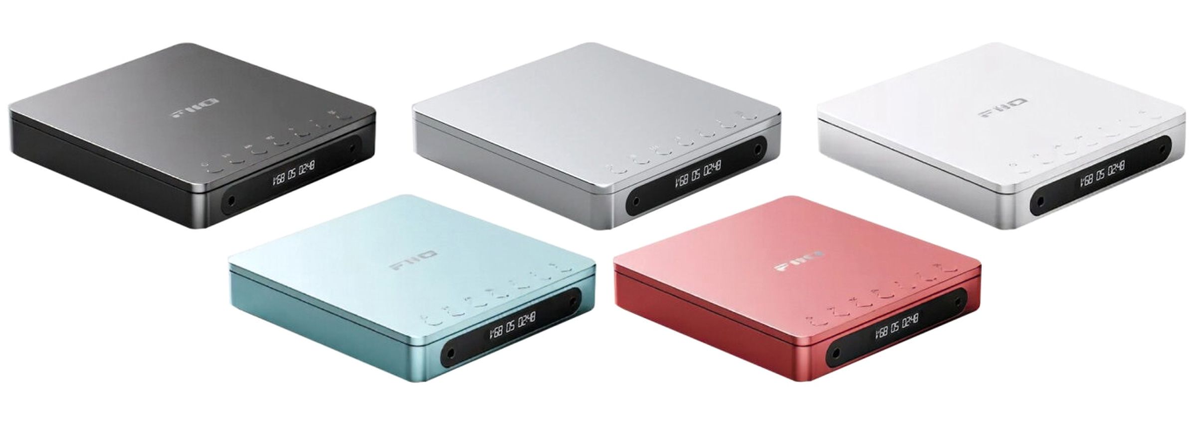 П'ять різних кольорів портативного програвача компакт-дисків Fiio DM13.