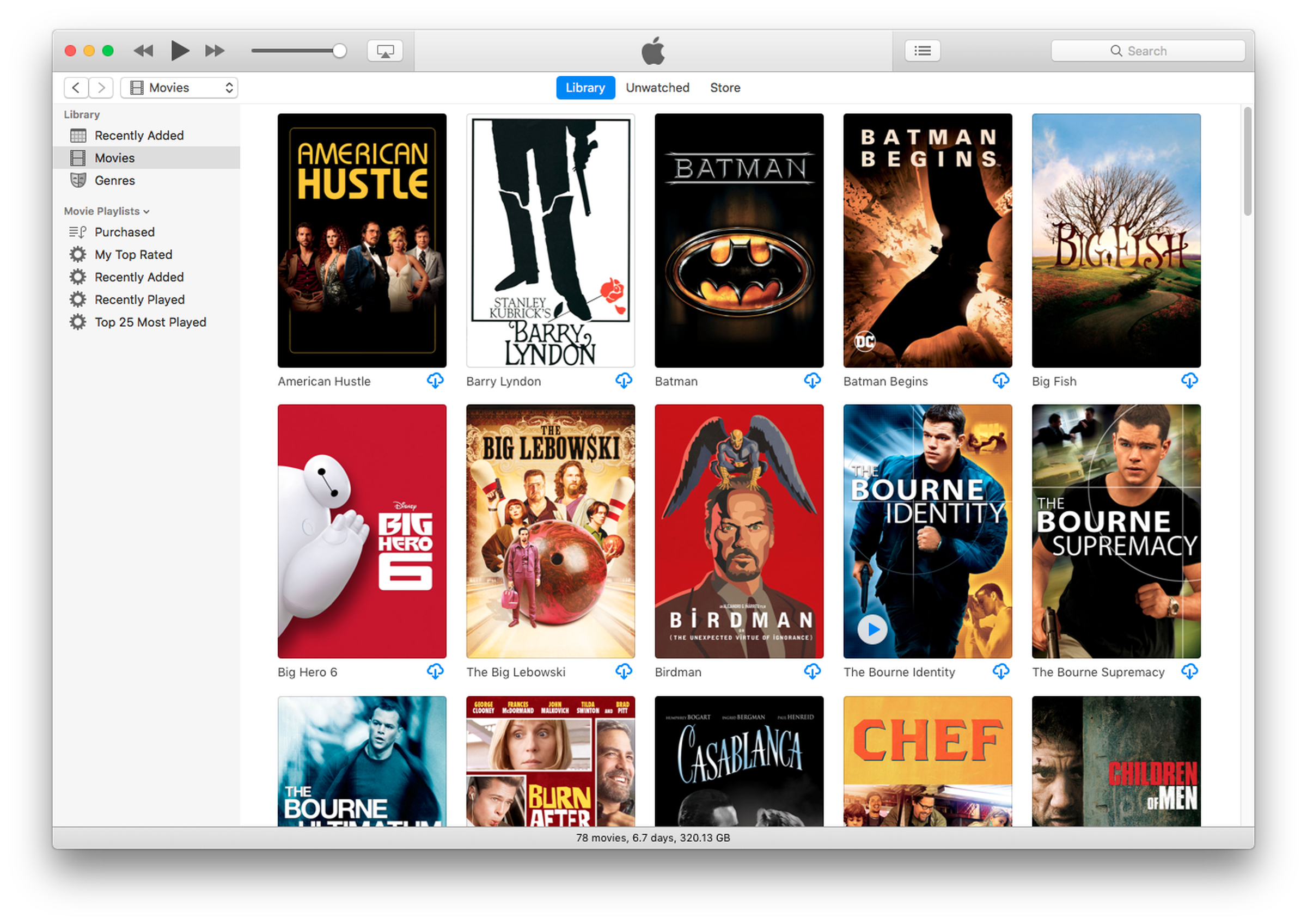 Movies Anywhere titles work across many apps and devices. Here, a bunch of UltraViolet titles are now part of my iTunes movie library and are indistinguishable from regular purchases.