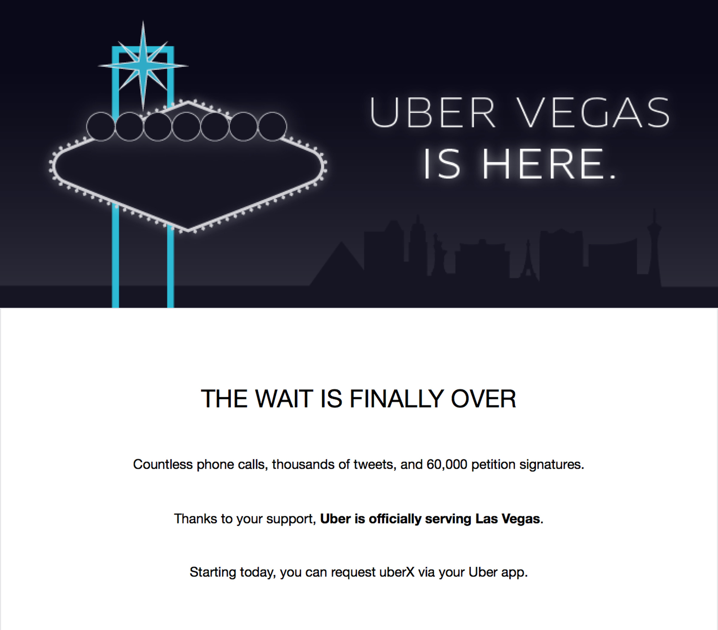 Uber Las Vegas letter