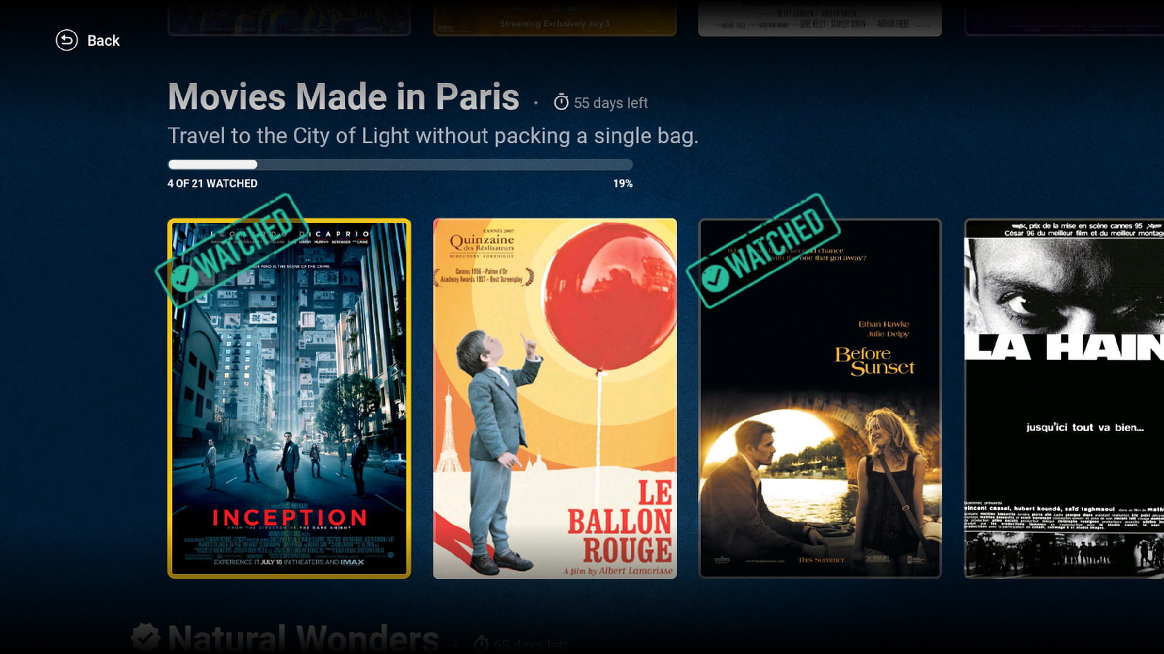 One of Amazon’s example curated lists, where users are challenged to watch 21 movies.
