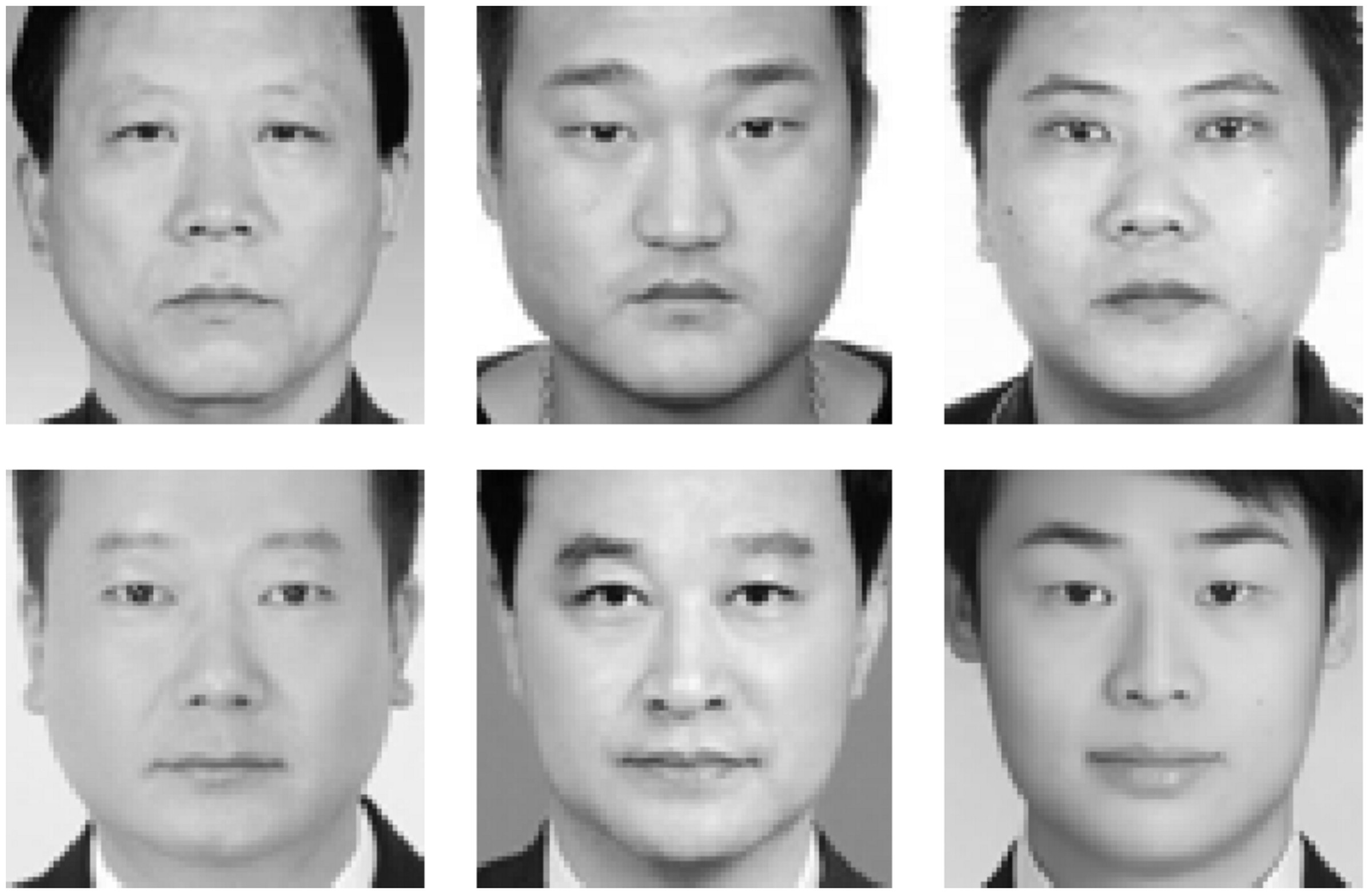 Images used in a 2016 paper that claimed to predict criminality from facial features. The top row shows “criminal” faces while the bottom row shows “non-criminals.”