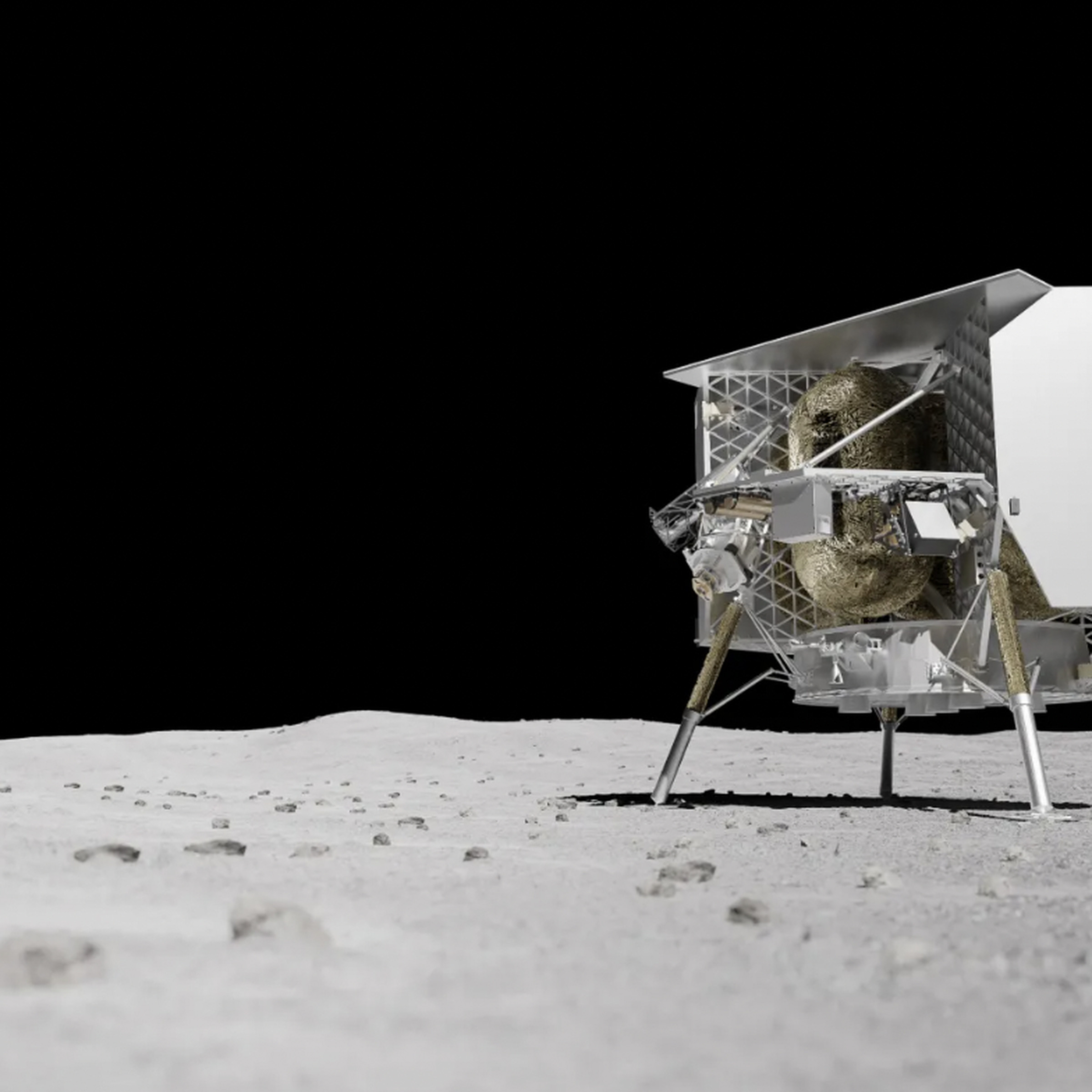 An image of the Peregrine space lander on the Moon. 