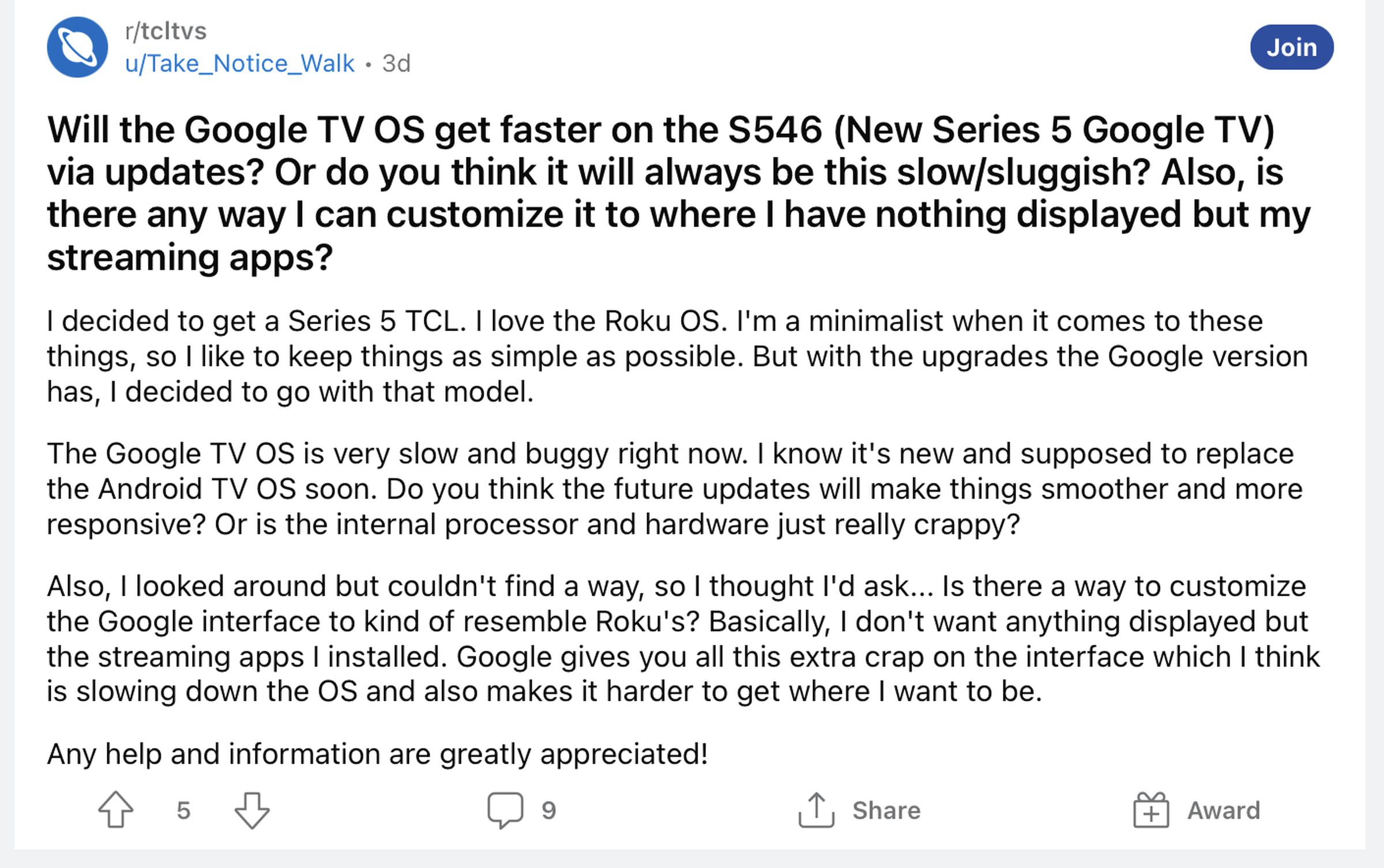 This Reddit thread about the 5-Series with Google TV is equally applicable to the 6-Series.