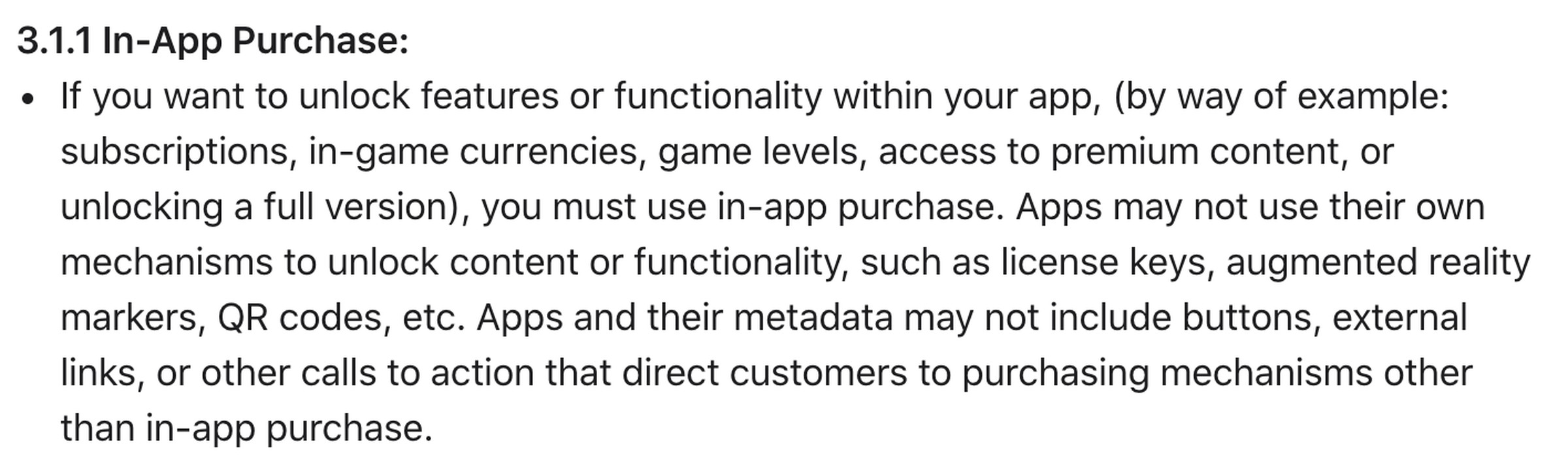 Apple’s developer policy for offering subscriptions.