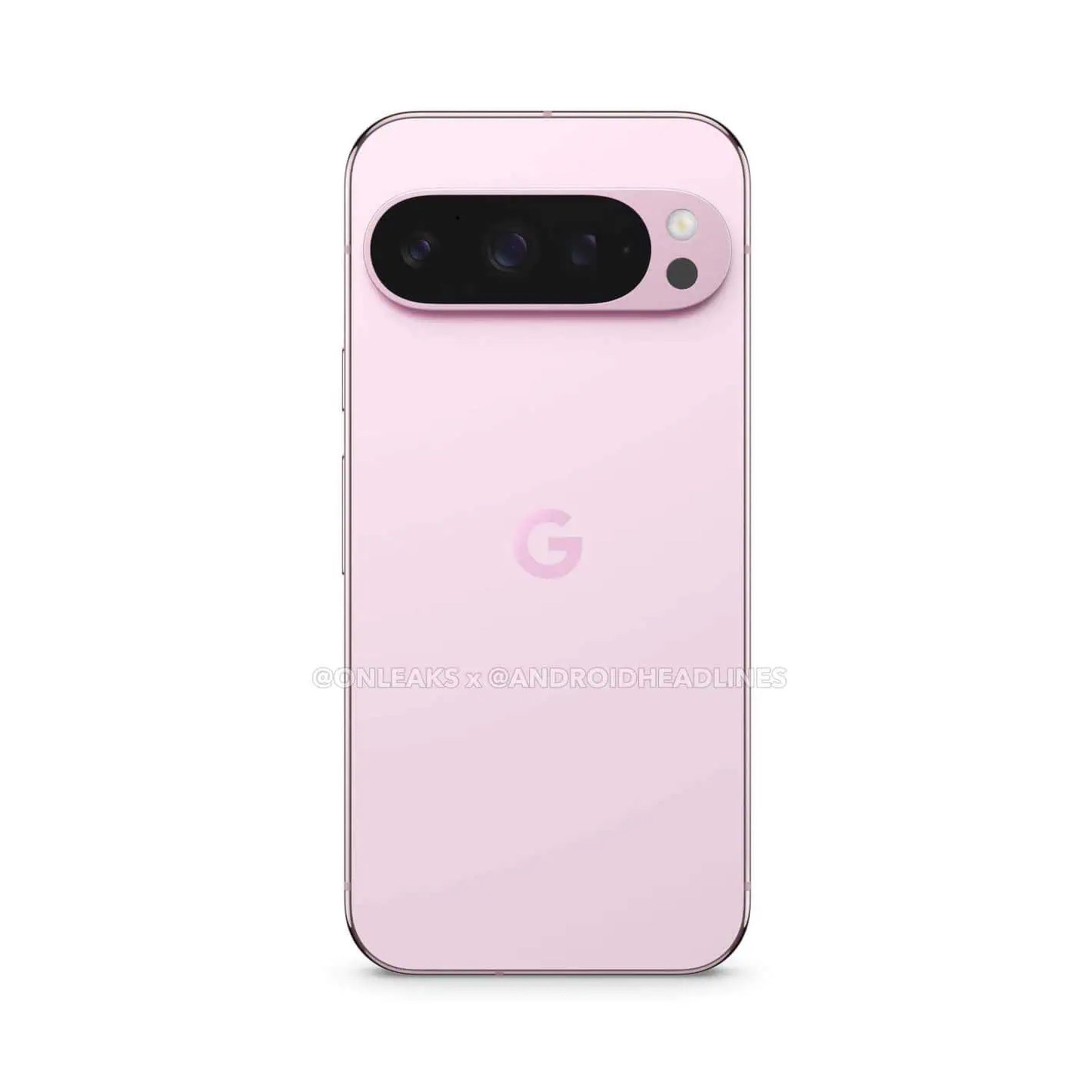A leaked photo showing a rose-colored Pixel 9 Pro