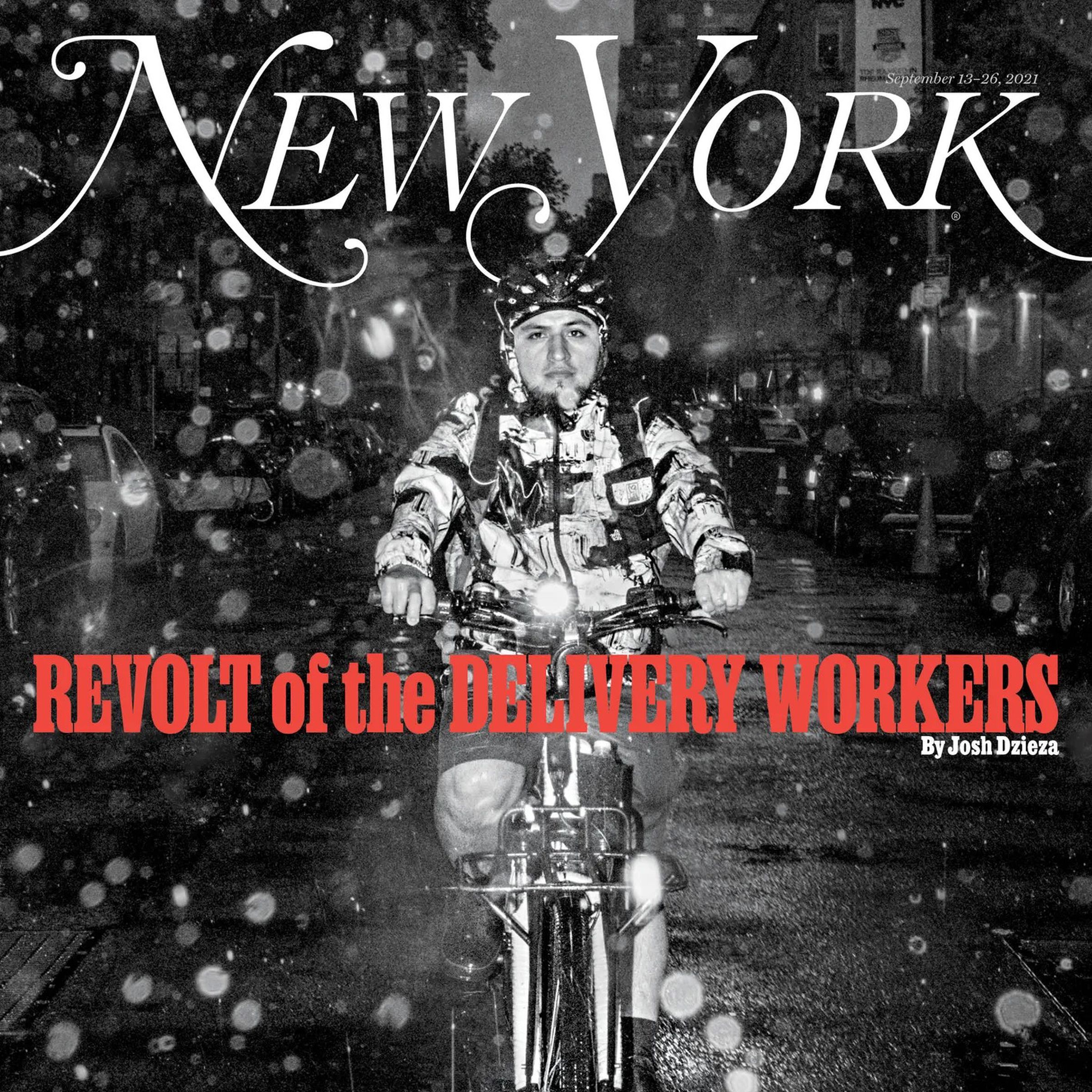 Cover of New York Magazine: Revolt of the Delivery Workers