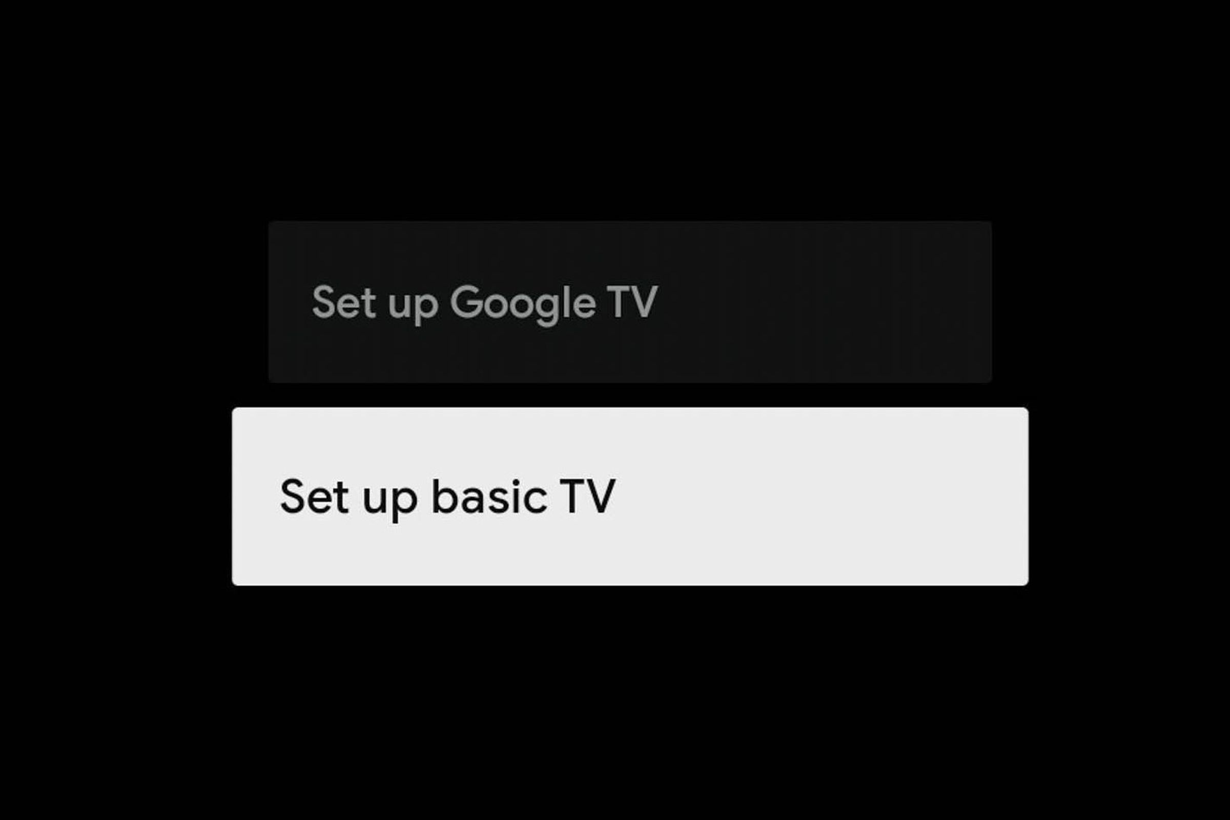 The basic TV option reportedly appears at setup. 