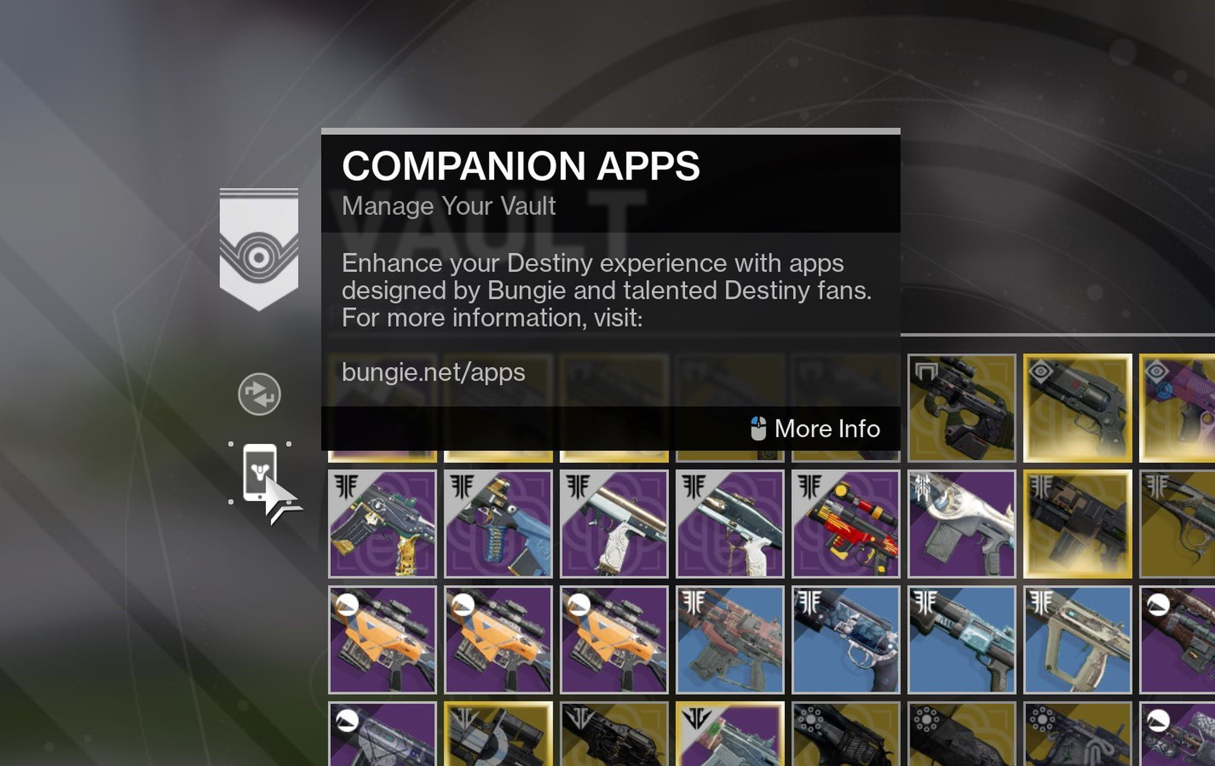 Bungie knows when it’s beat, recommending third-party apps for things like inventory management.