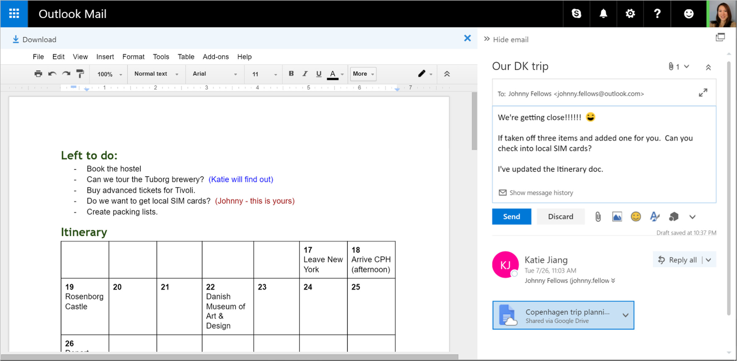 Outlook.com Google Drive