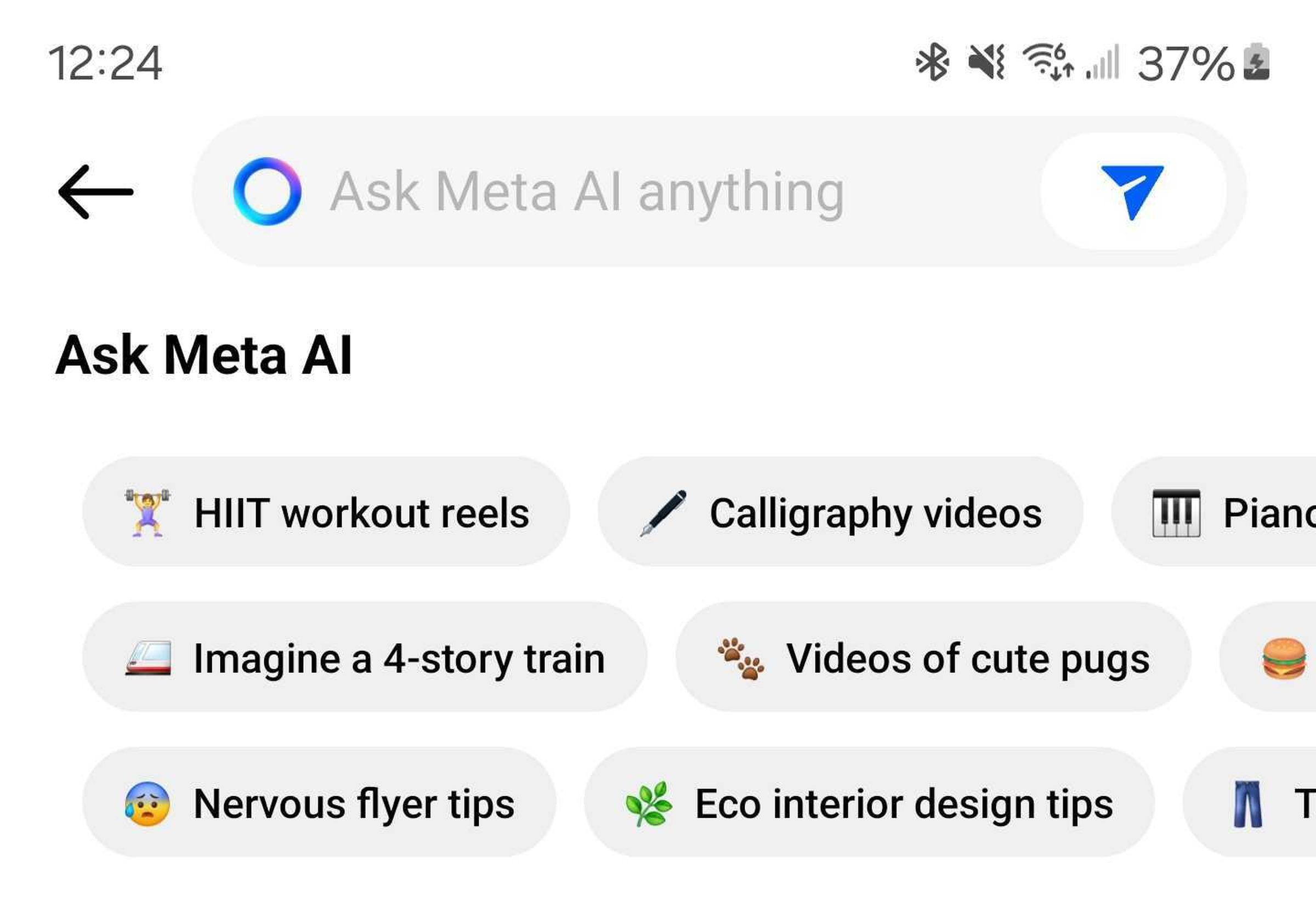 “Ask Meta AI anything,” the search box invites.