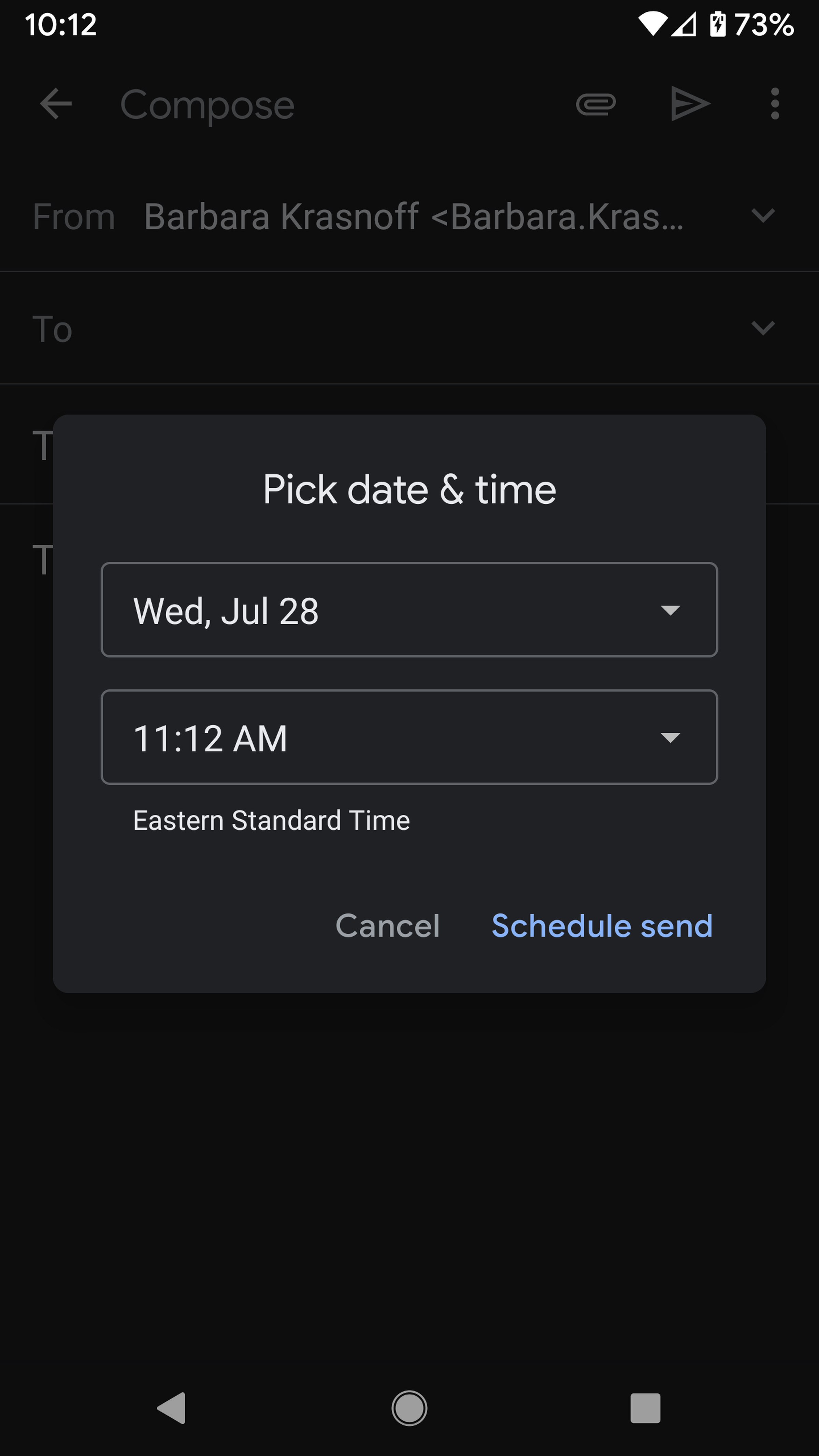 When you’re done, click “Schedule send”