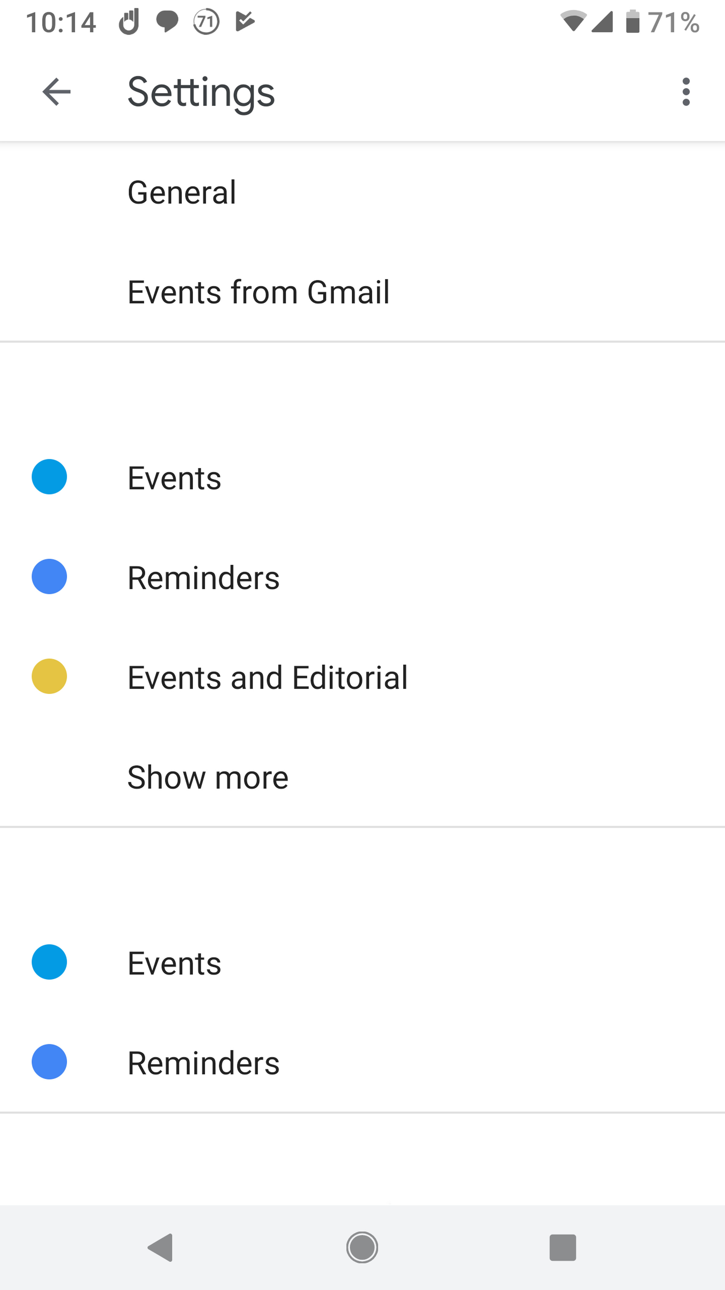 google calendar mobile declined events