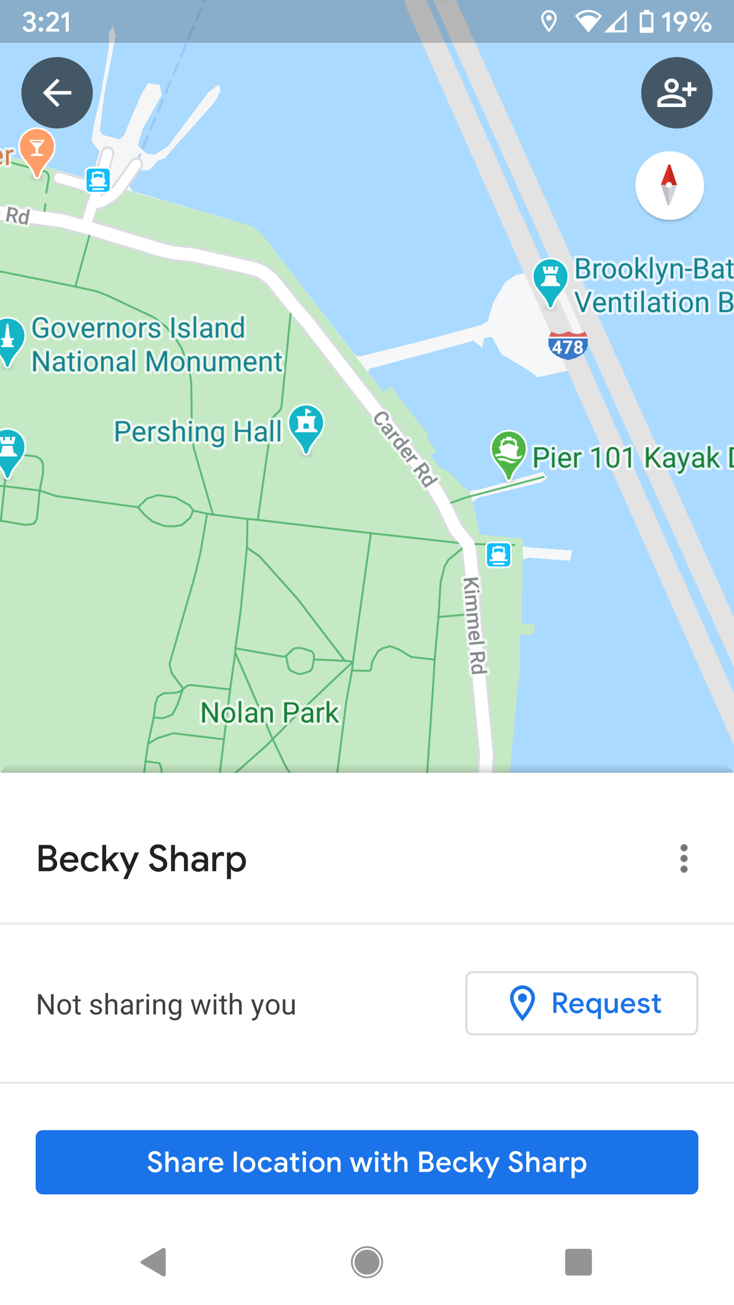 It’s simple to re-share you location with your contact.