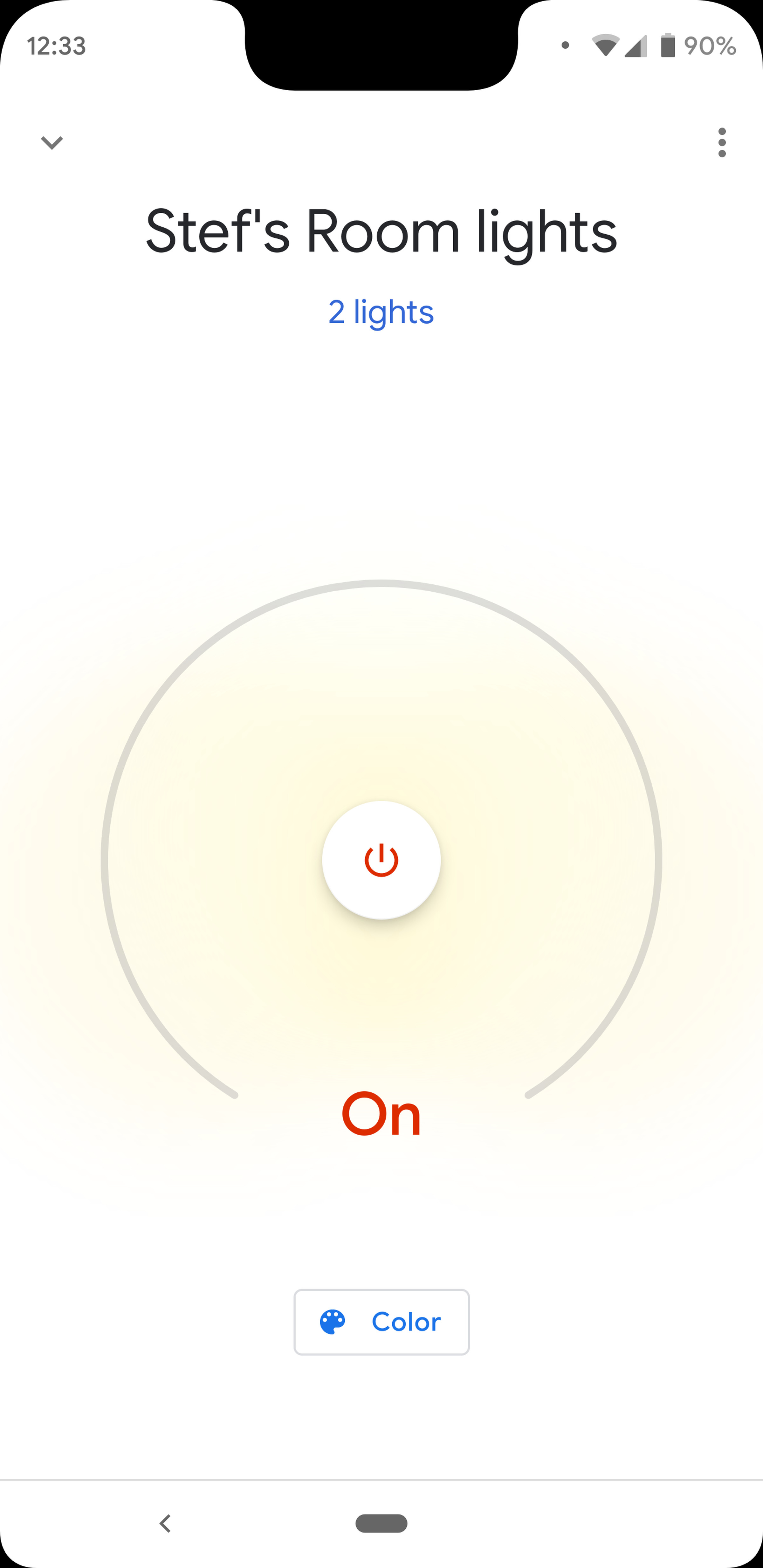 From here, you can control brightness, select specific lights, and set colors. 