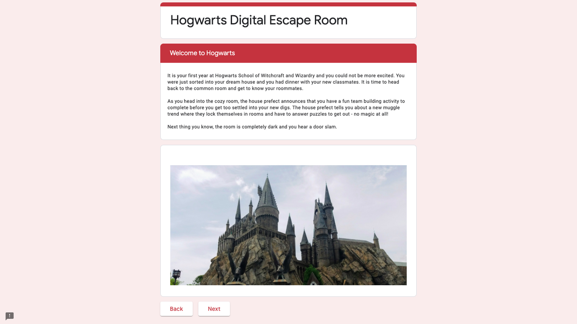 Harry Potter escape room