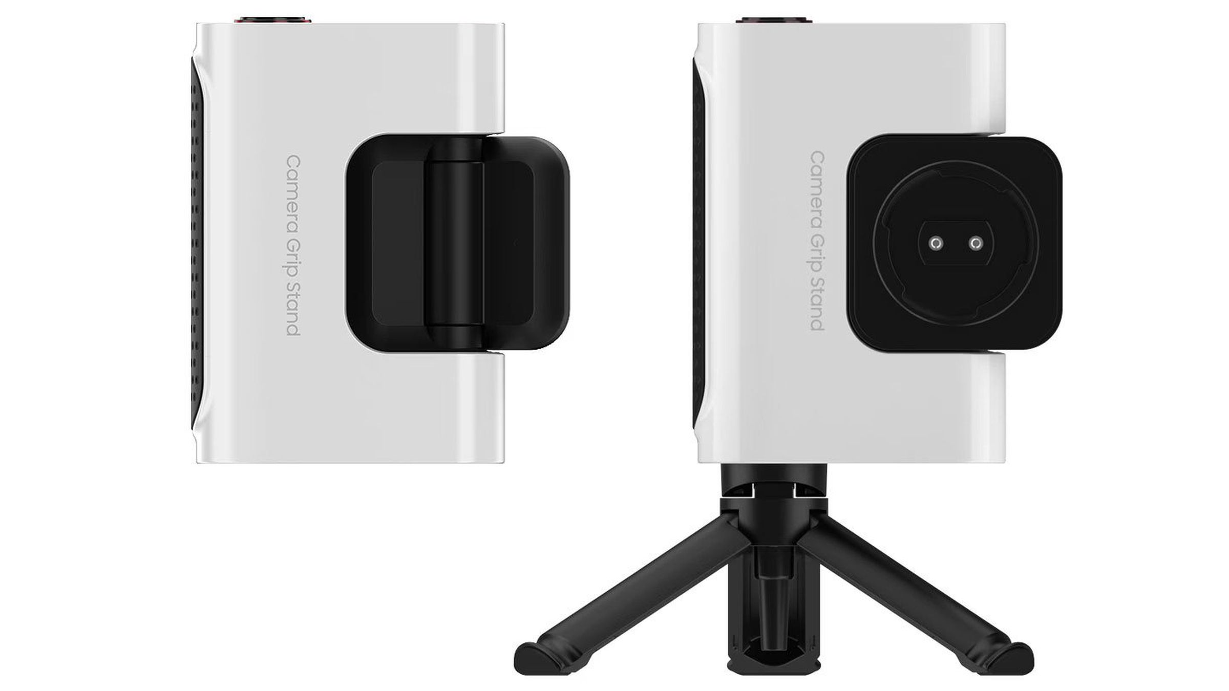 Product shots of the Samsung Camera Grip stand for the Galaxy S23 series.