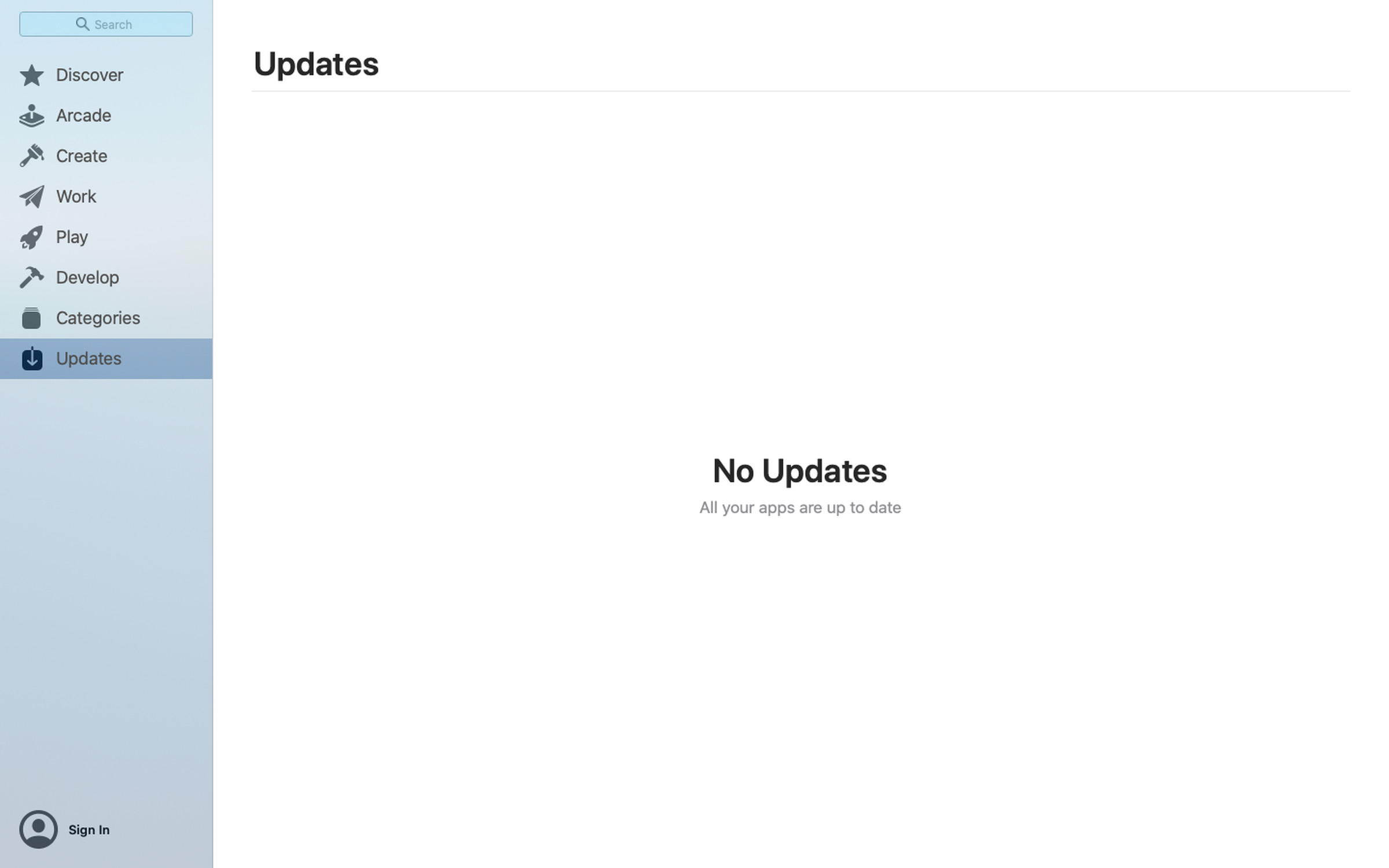 App Store Updates page