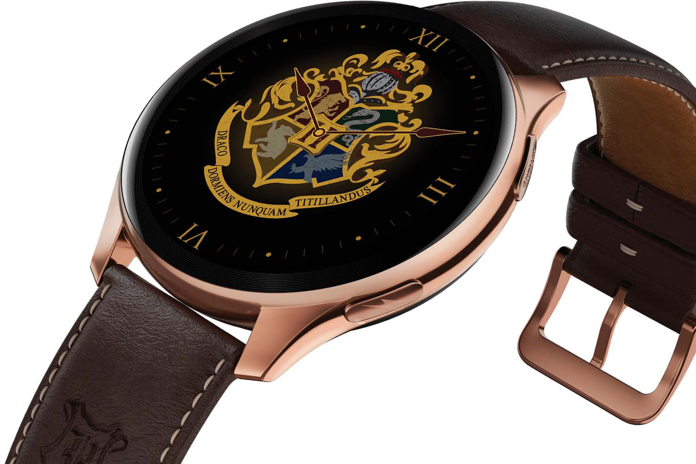 The watch includes custom faces and a Harry Potter-themed design.
