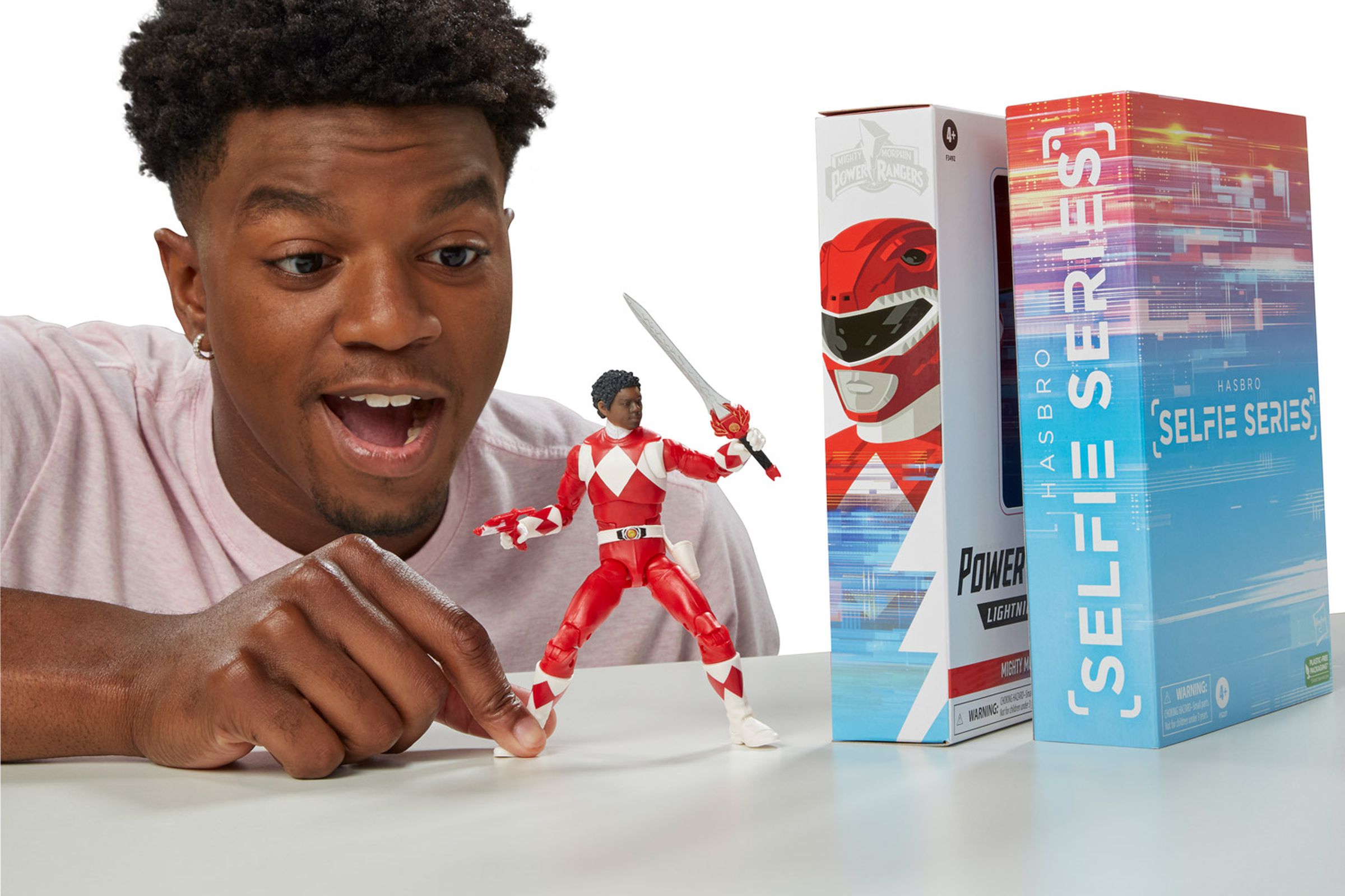 You can make a Red Ranger or a Pink Ranger; hopefully the other colors will materialize by launch.