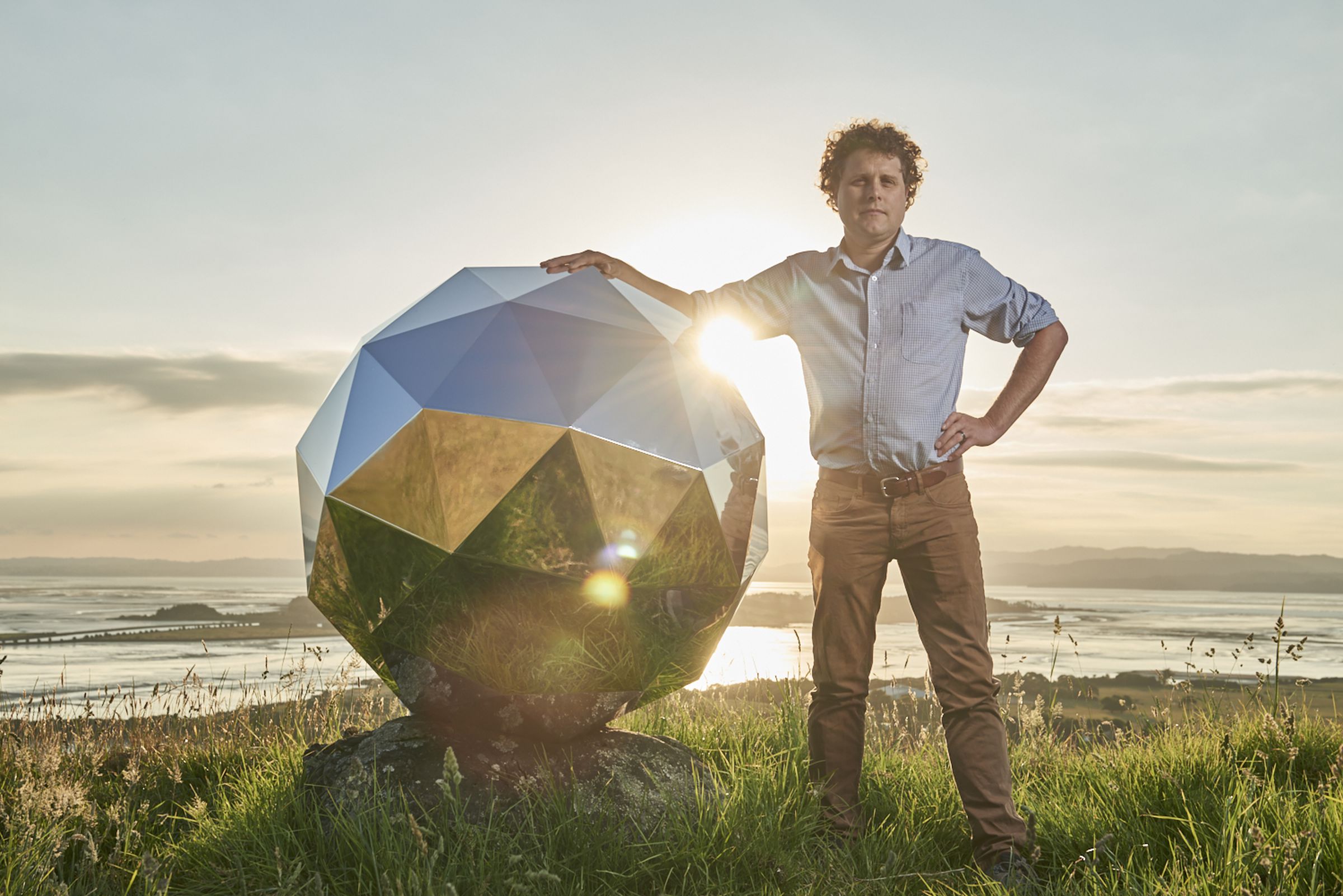 Rocket Lab CEO Peter Beck with the Humanity Star