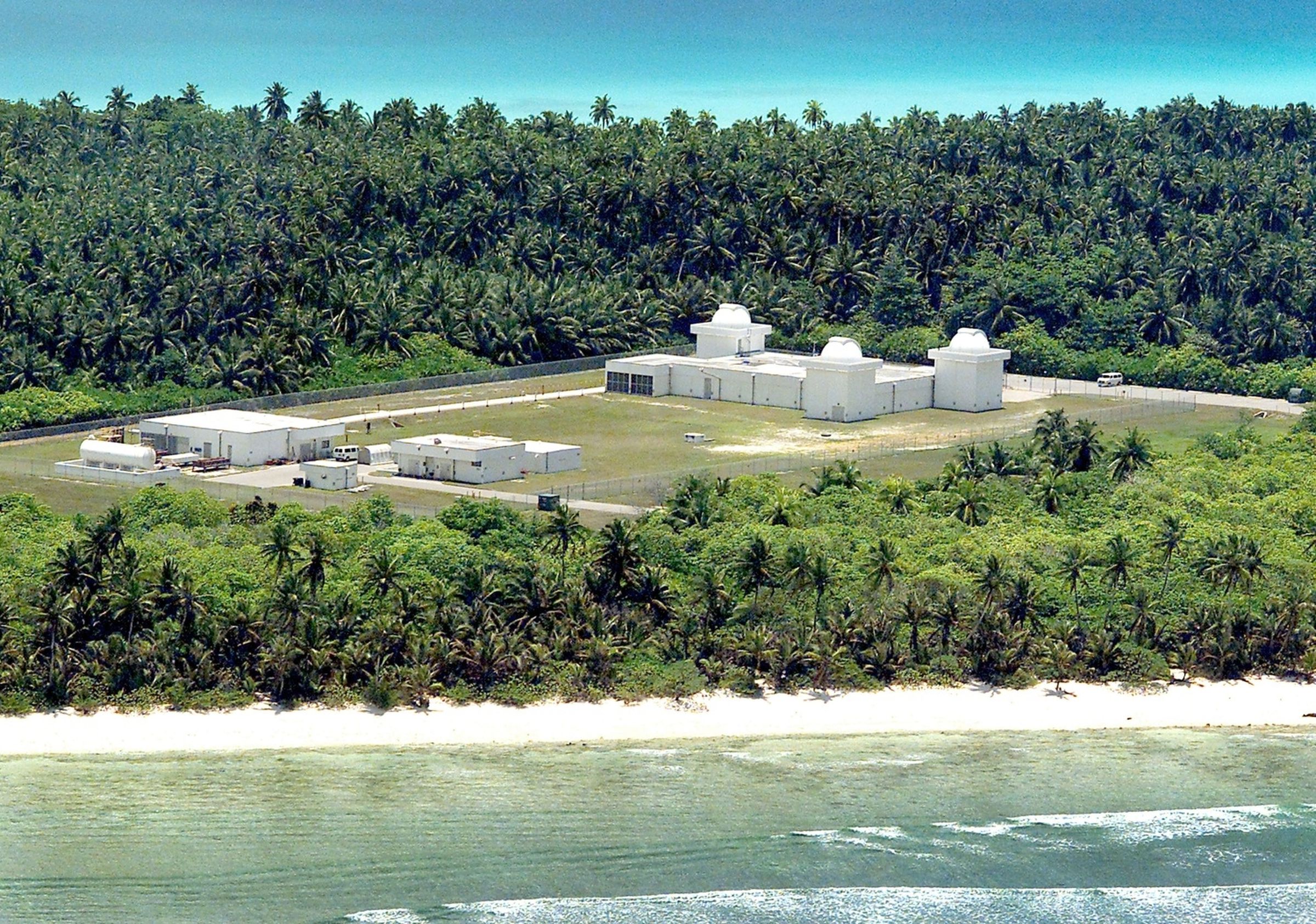 One of the Air Force’s tracking stations on Diego Garcia, which helps to catalog space objects