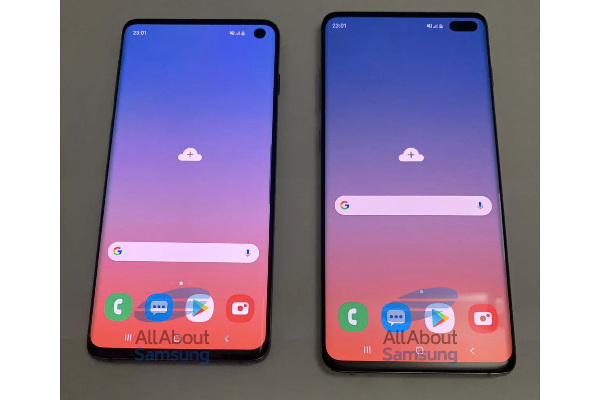 Images supposedly showing the new upcoming Galaxy S10 and S10+
