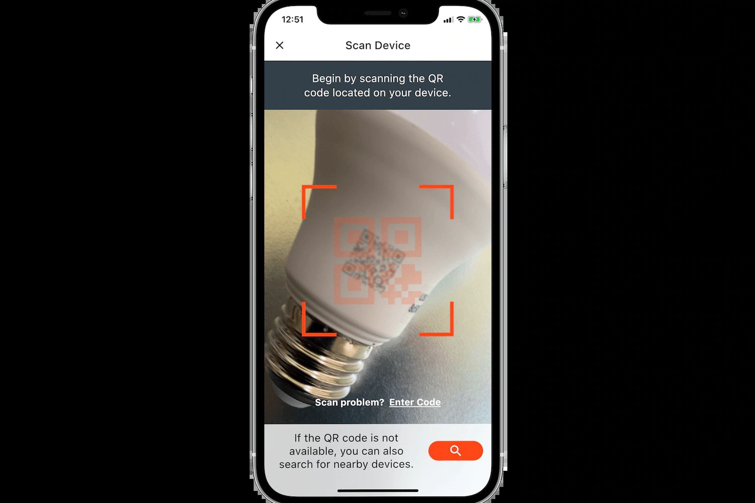 Scan a QR code on a compatible product to add to Home Depot’s Hubspace 