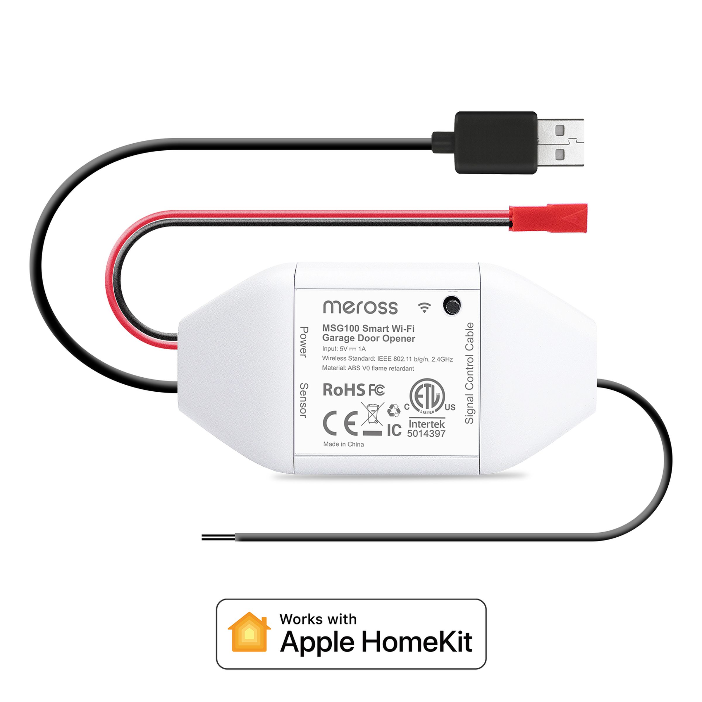 The $60 Meross MSG100HK smart garage door remote works directly with Apple HomeKit but does need additional hardware to work with most Chamberlain door openers.
