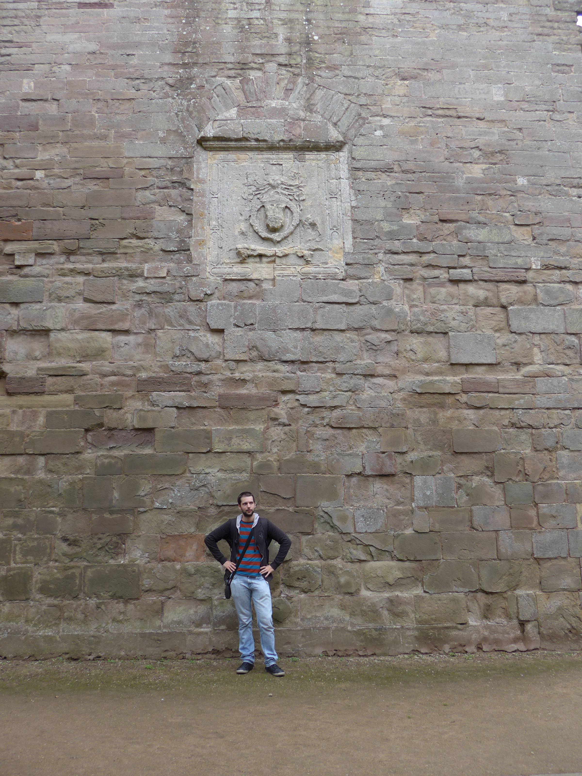 Albert Marin standing in front of Raglan Castle, specifically, in front of the wall he says is used in a few Resident Evil titles.