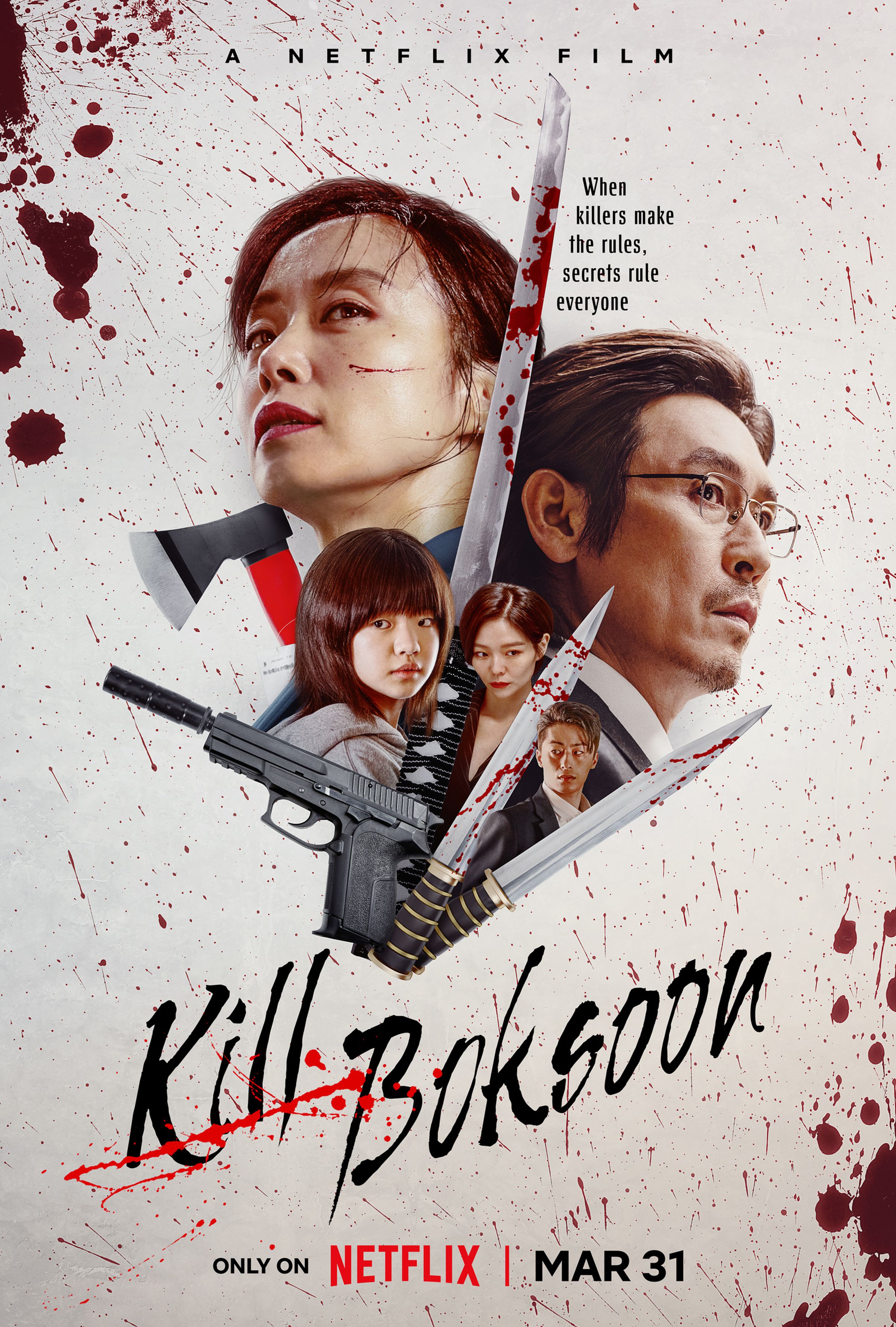 A movie poster for the Netflix release Kill Boksoon.