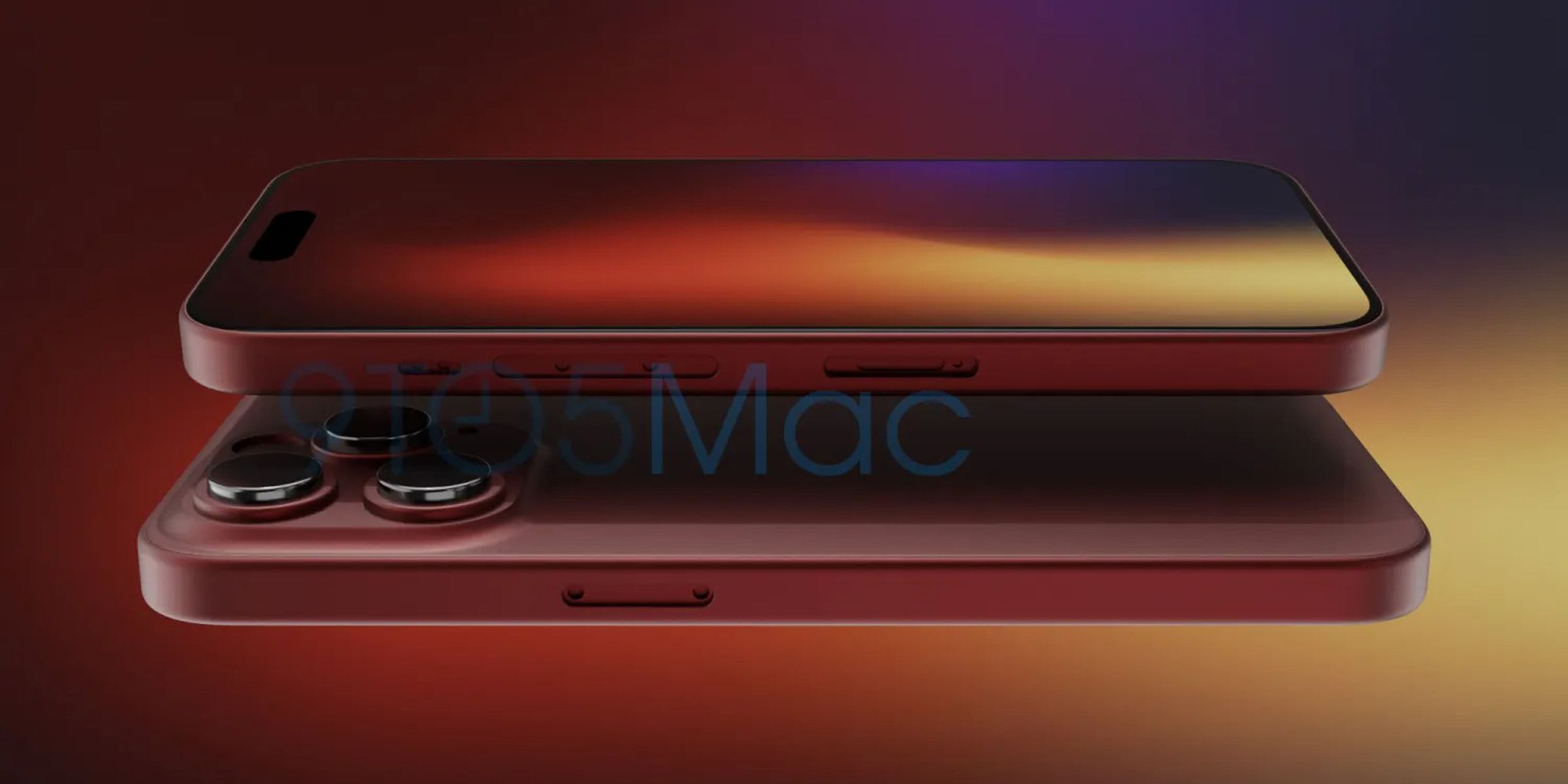 A render of a red iPhone 15 Pro.