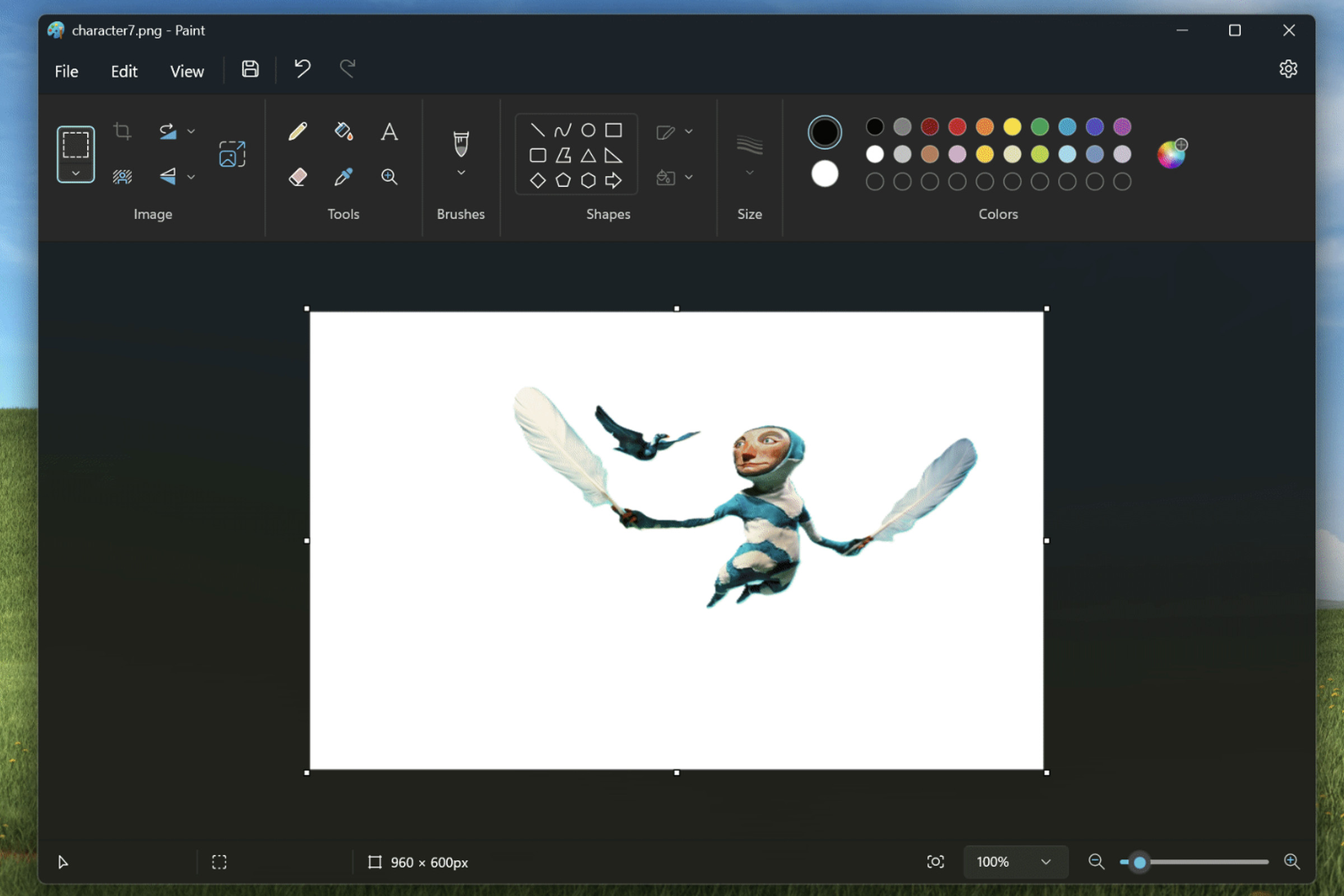 An image showing background removal in Paint
