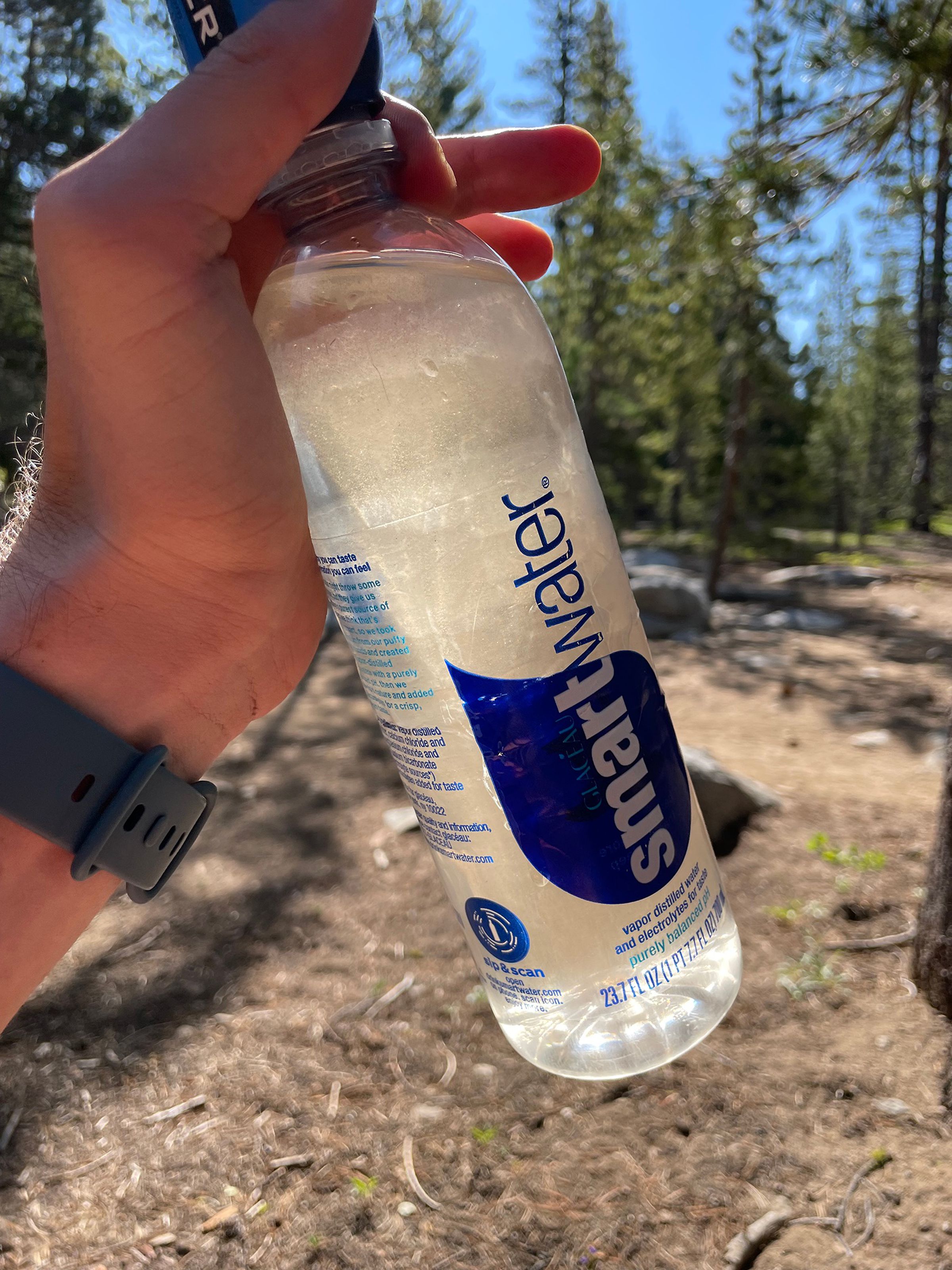 Picture of a water bottle with dirty water in it.