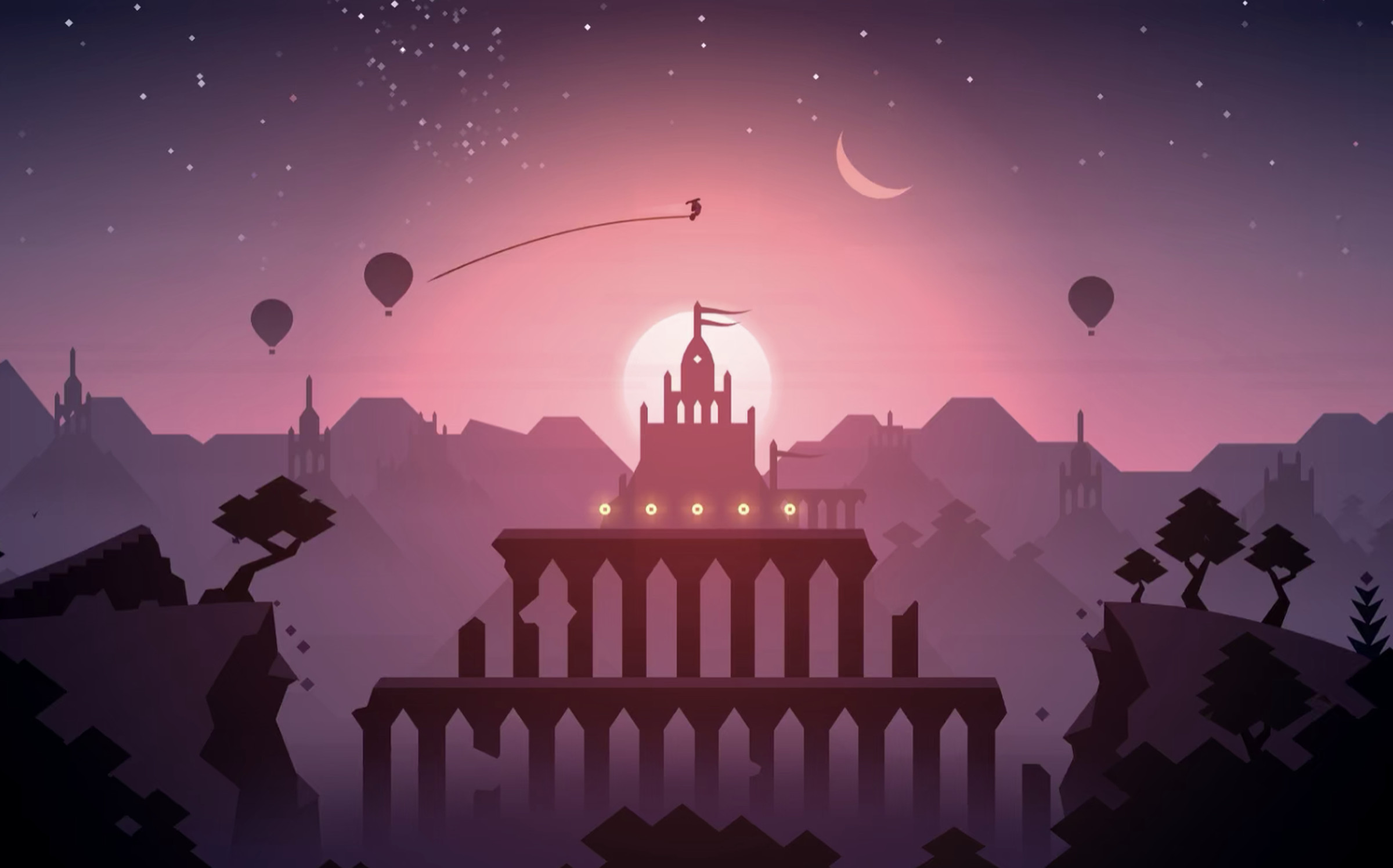 Jump through beautiful landscapes in Alto’s Odyssey: The Lost City.