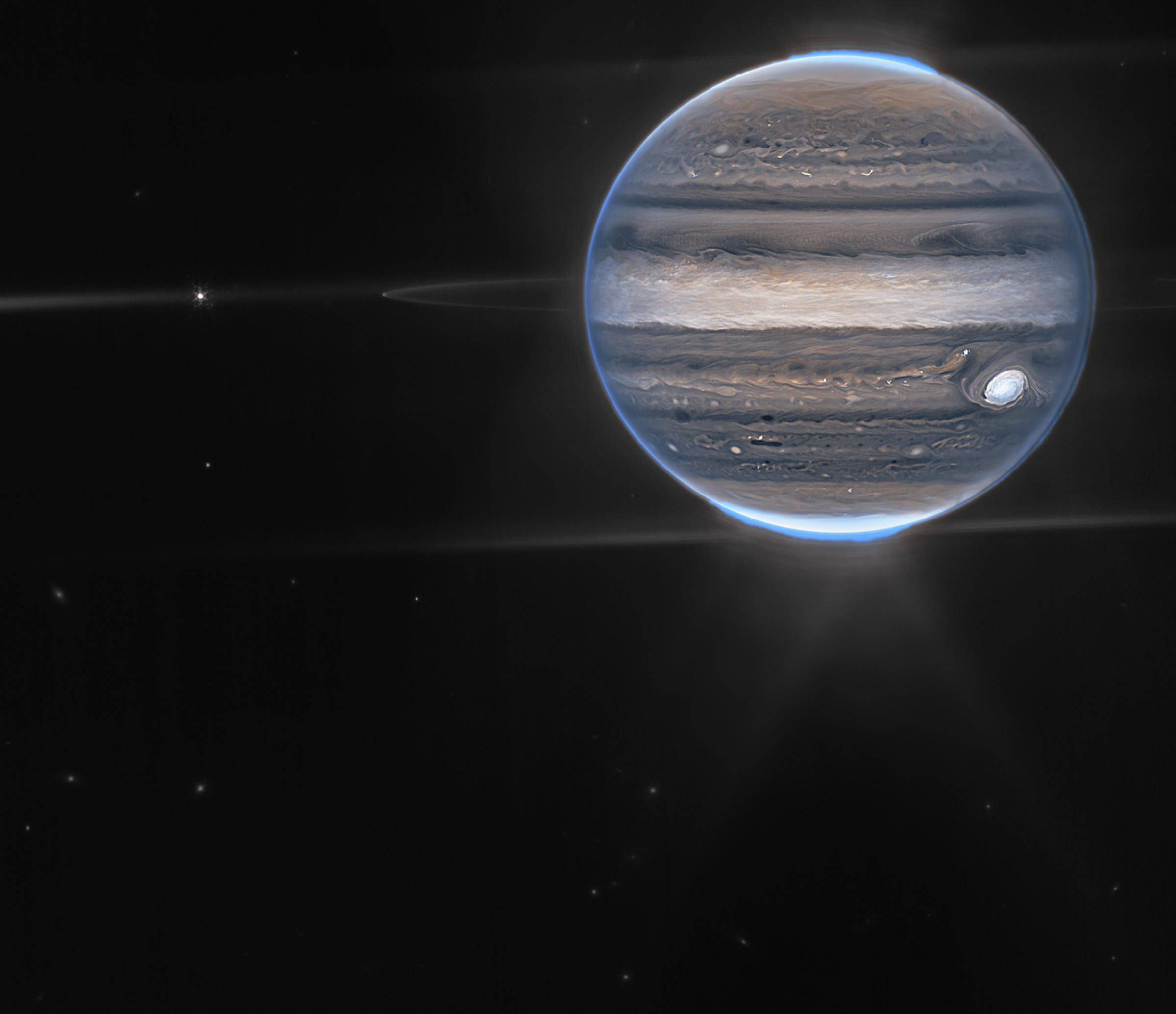 Inelele lui Jupiter au fost capturate de telescopul spațial.