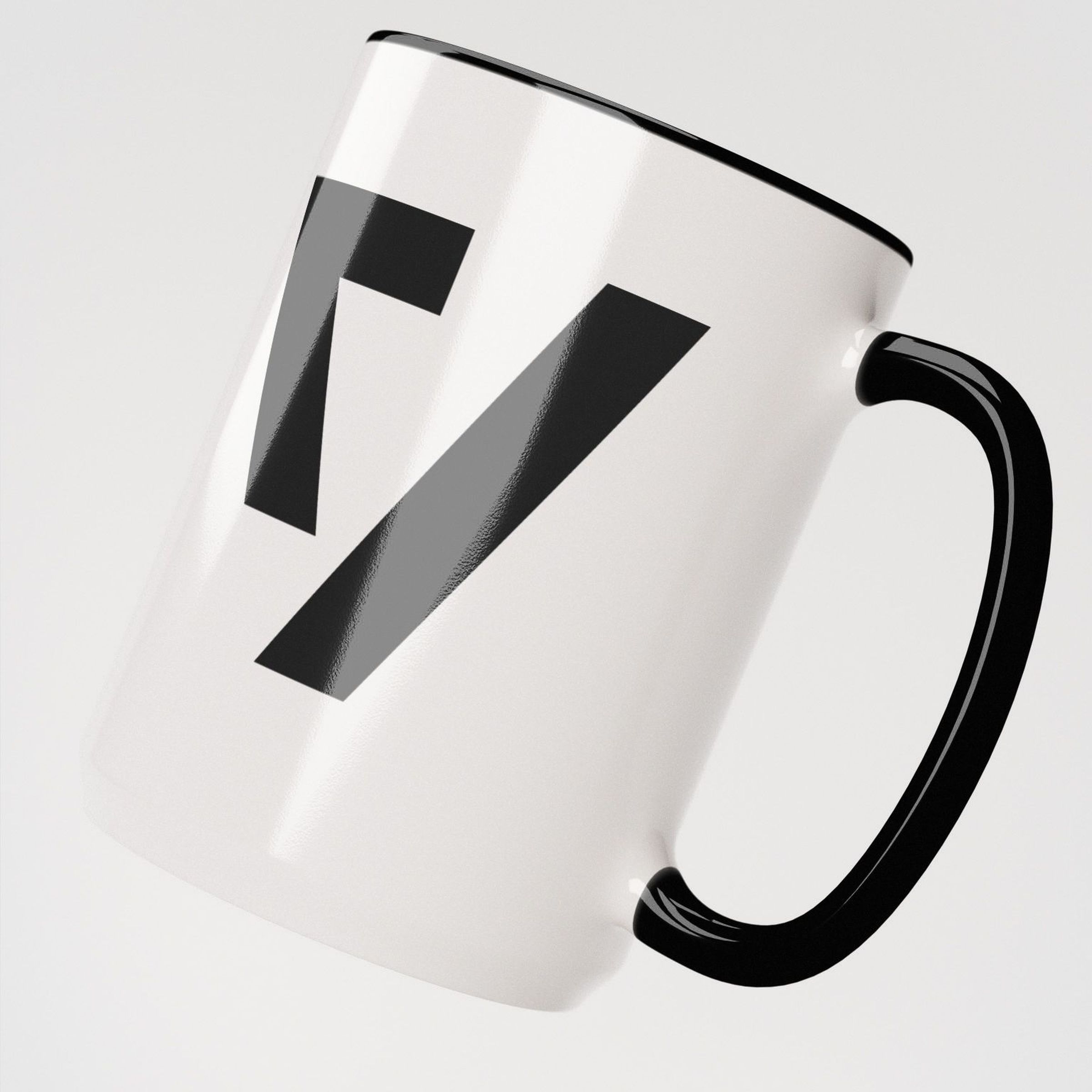 The Verge monochromatic mug floating