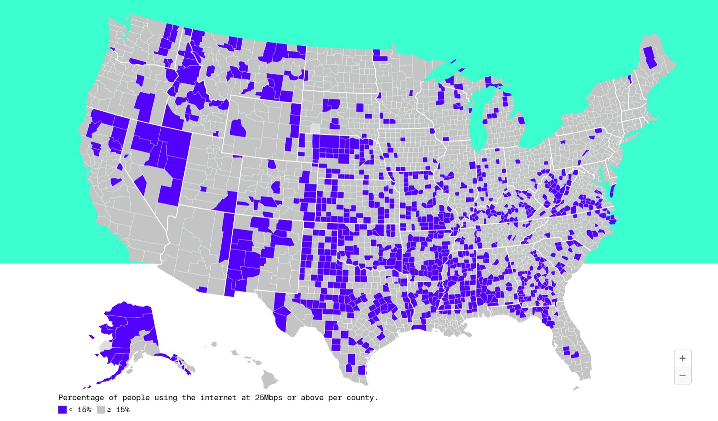 In 2021, The Verge took an interactive county-by-county look at the broadband gap.