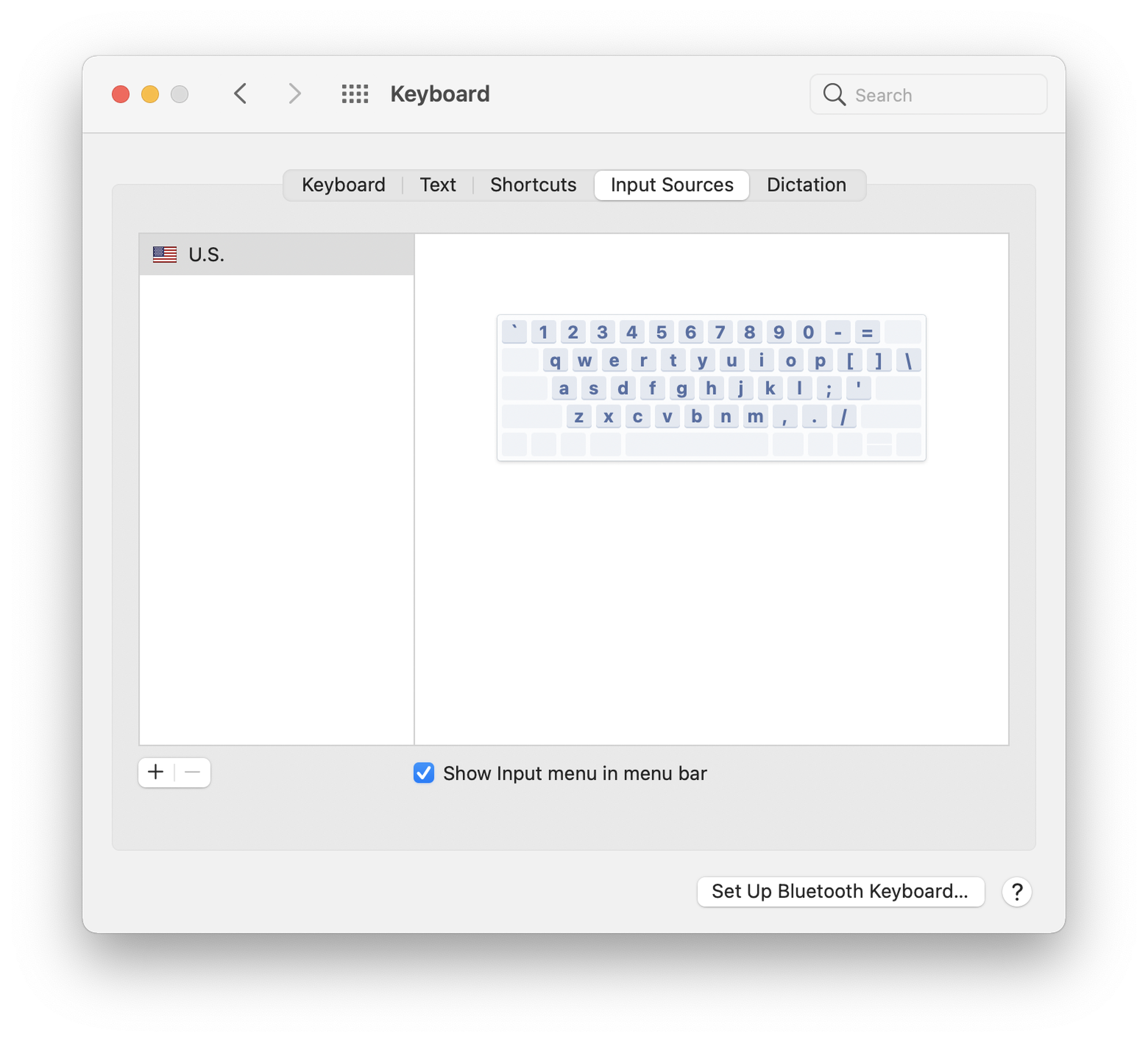 To get the Input Menu icon, you need to enable it in your Keyboard preferences.