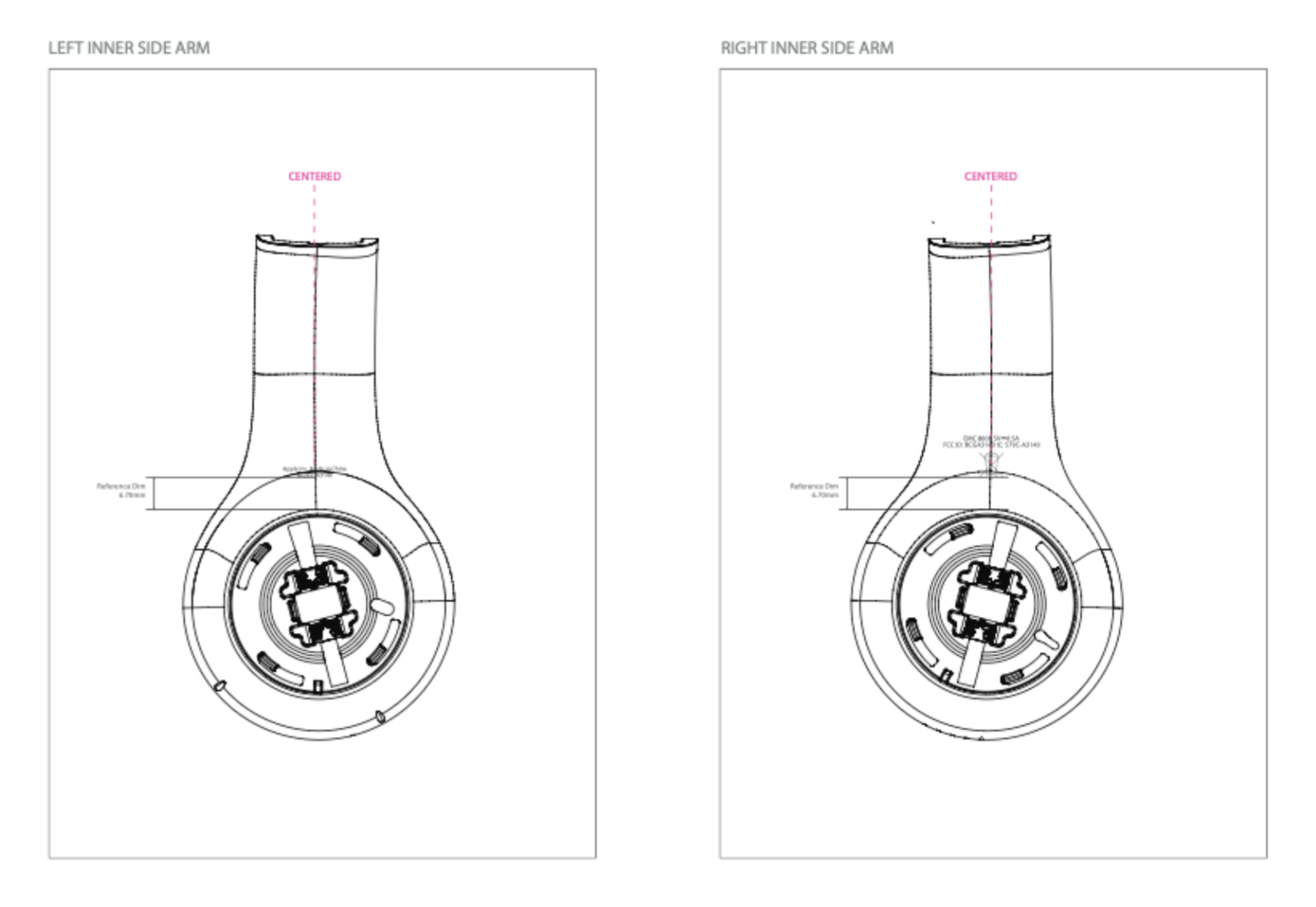 A lineart drawing of the Beats Solo 4 headphones from its FCC filing.