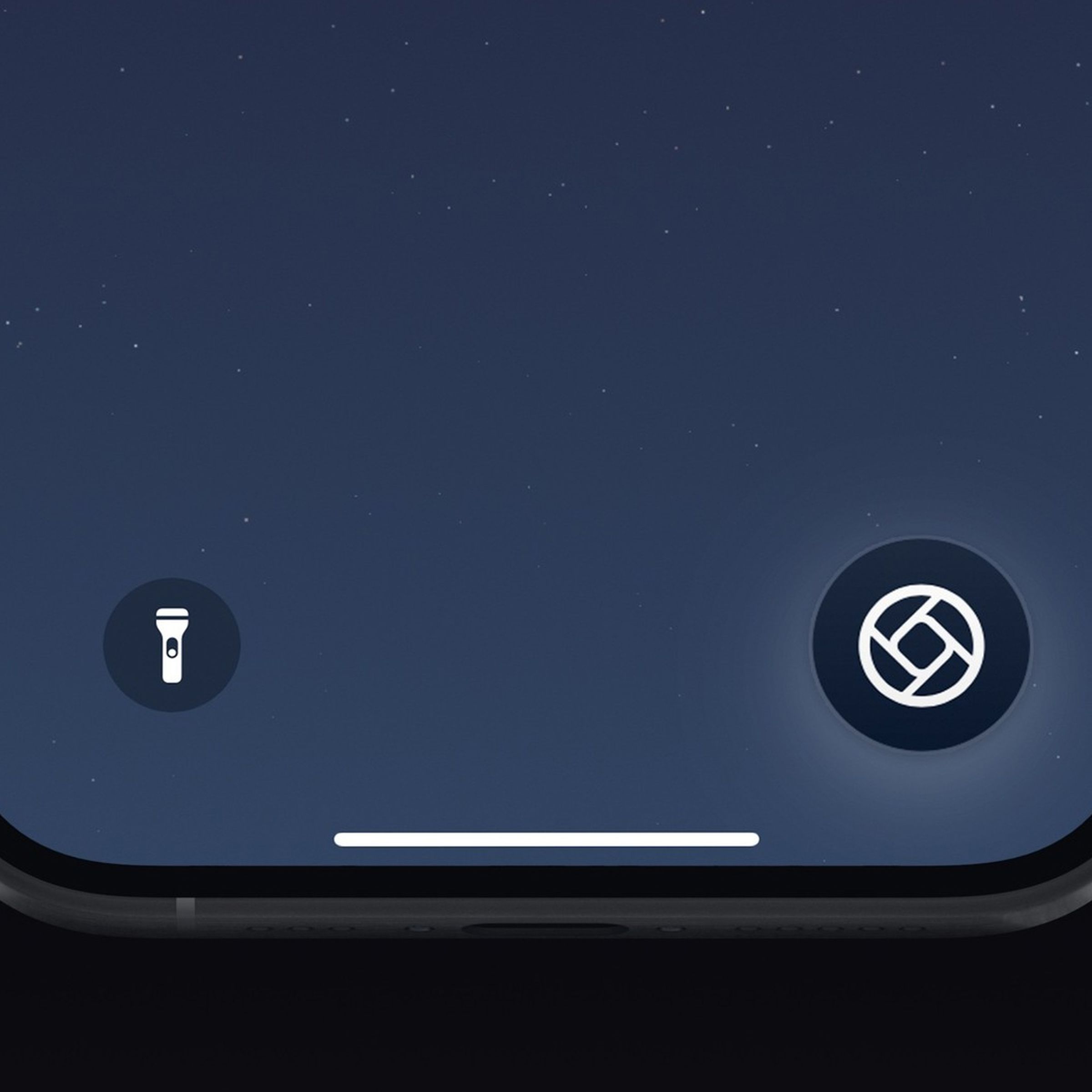 A close-up of the Halide camera shortcut added to an iPhone’s lock screen. 