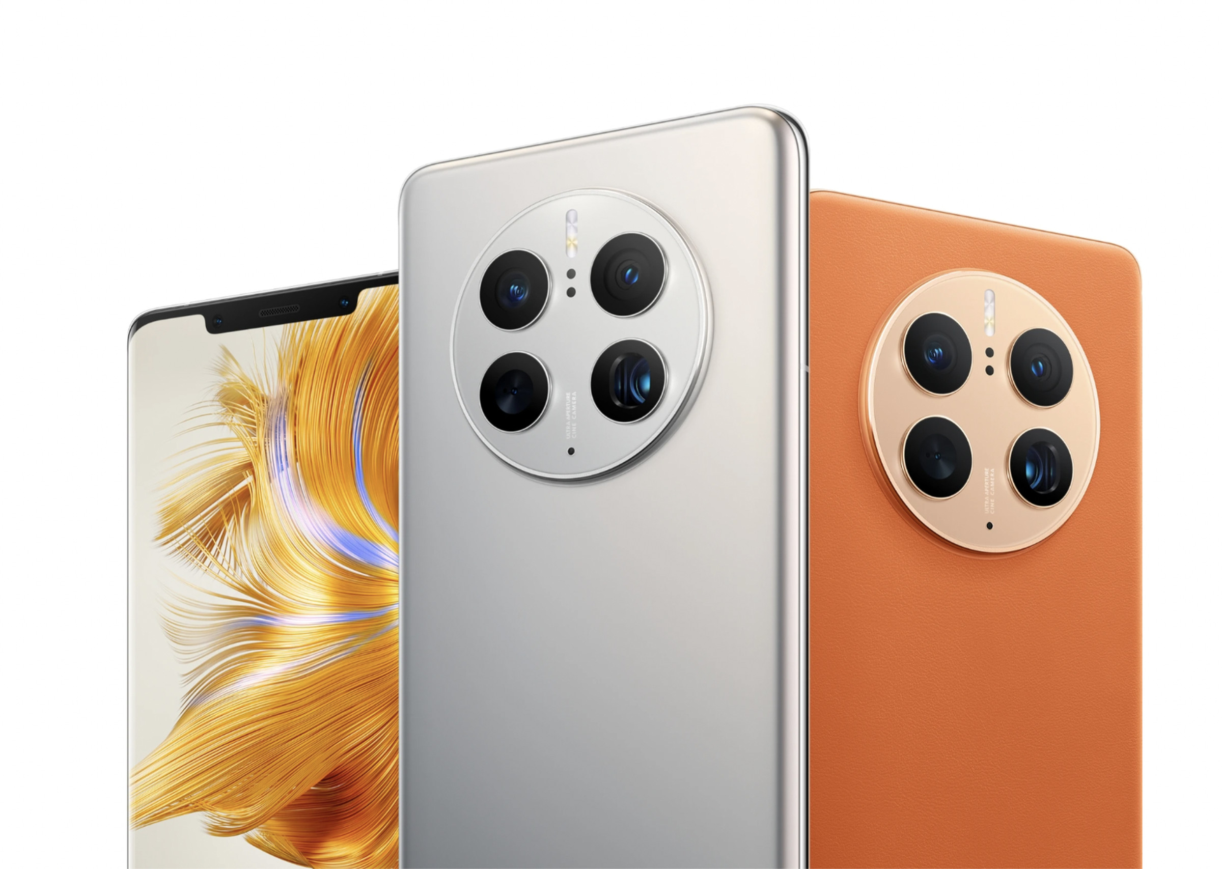 The Huawei Mate 50 Pro comes in a lovely orange color, in addition to black and silver.