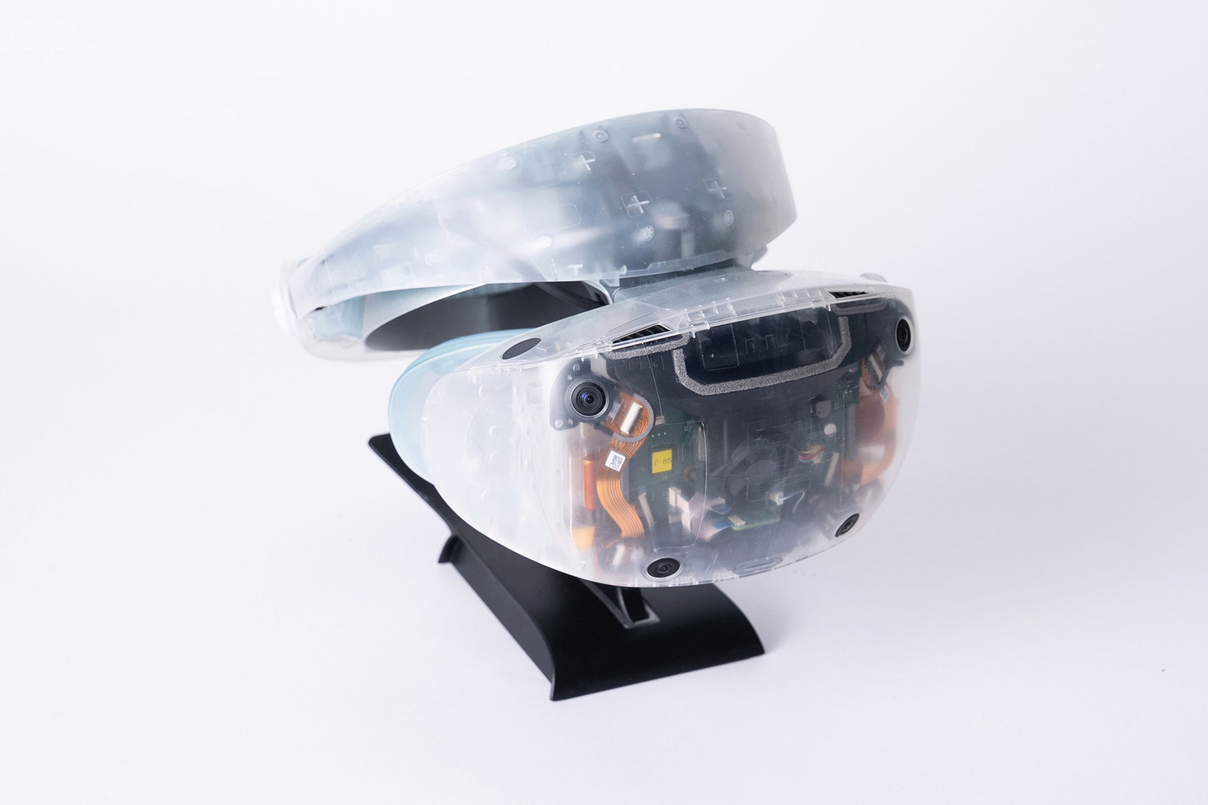 A transparent PlayStation VR 2.