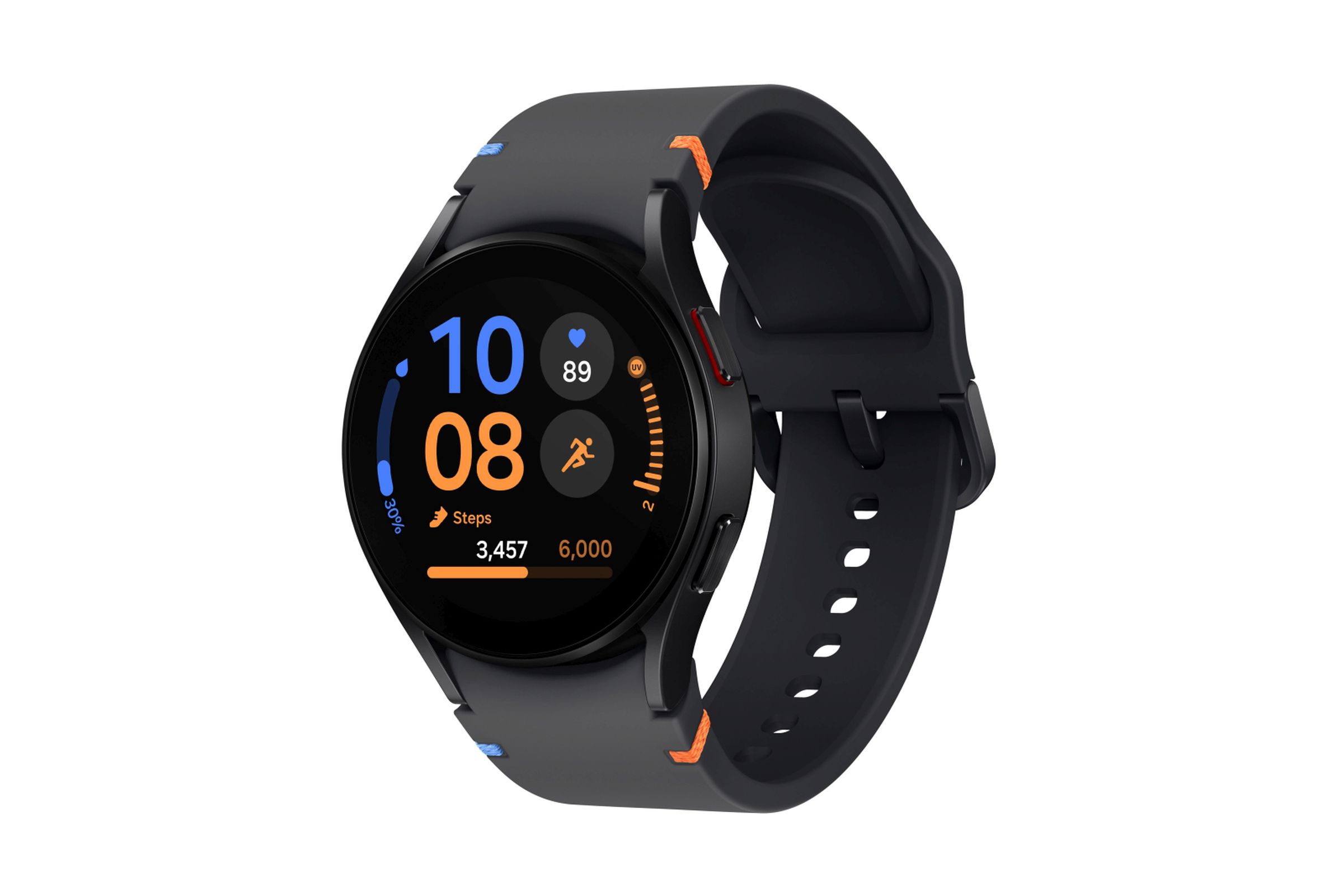 Galaxy Watch FE in black, light blue, and pink