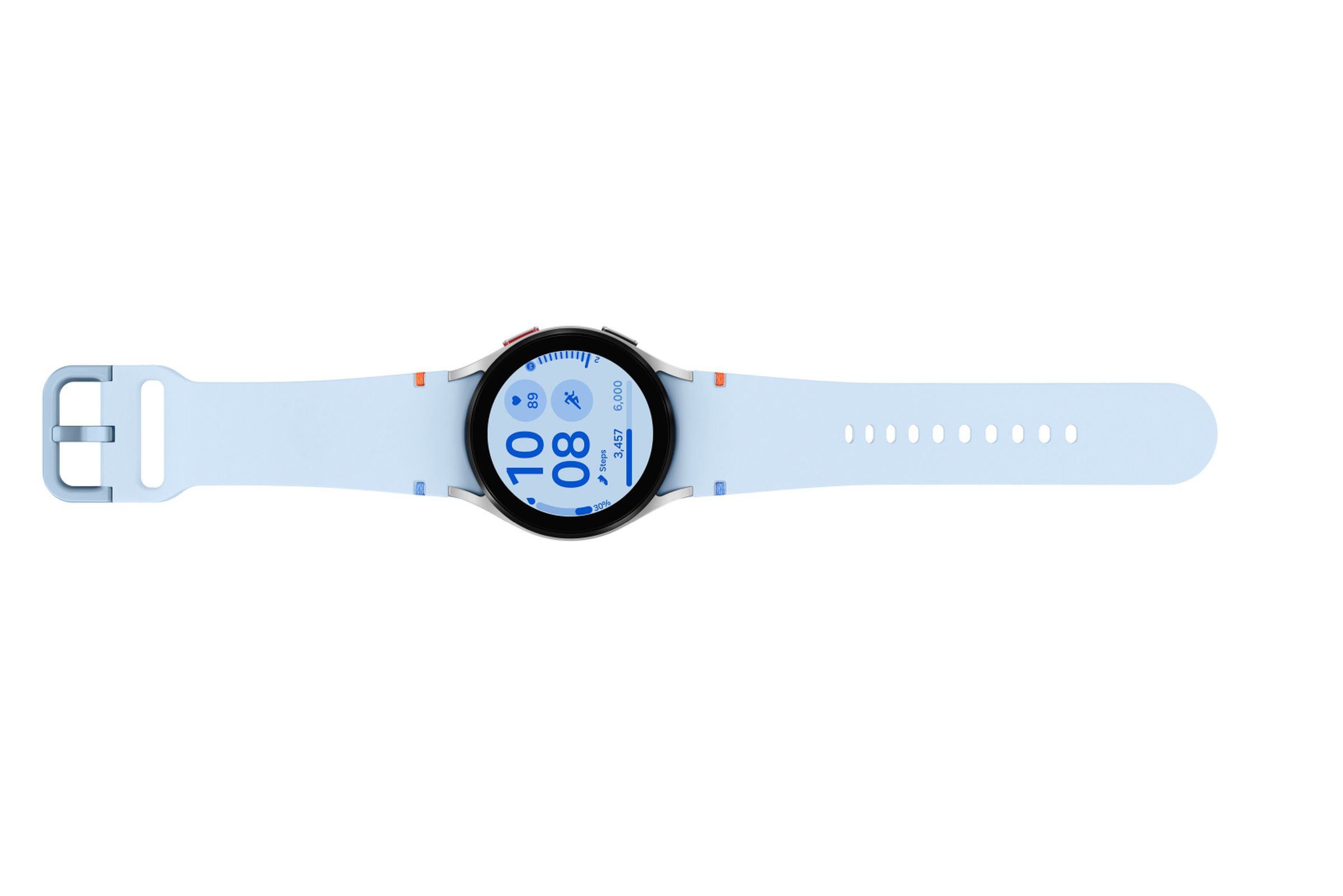 Galaxy Watch FE in black, light blue, and pink