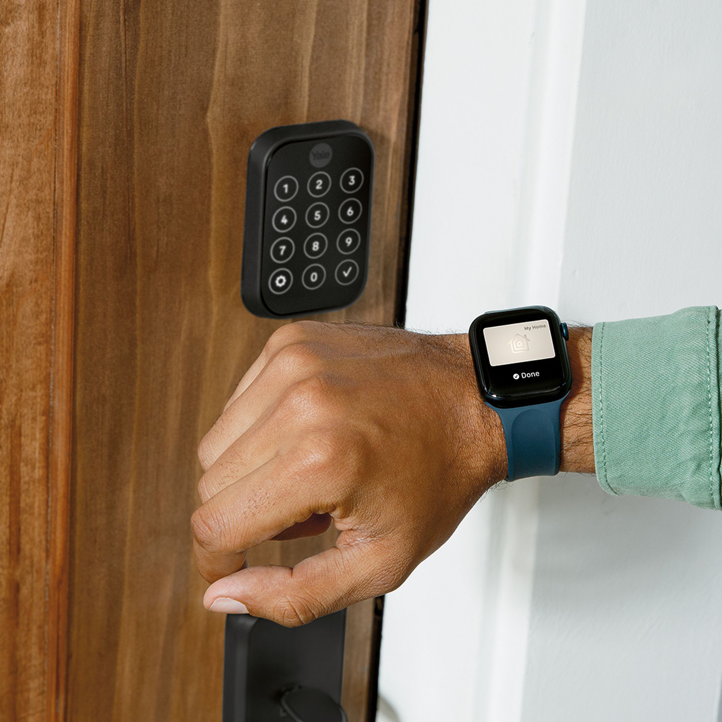 The Yale Assure Lock 2 Plus works with HomeKey, so you can open it with your wrist instead of your hand if you have an Apple Watch. 